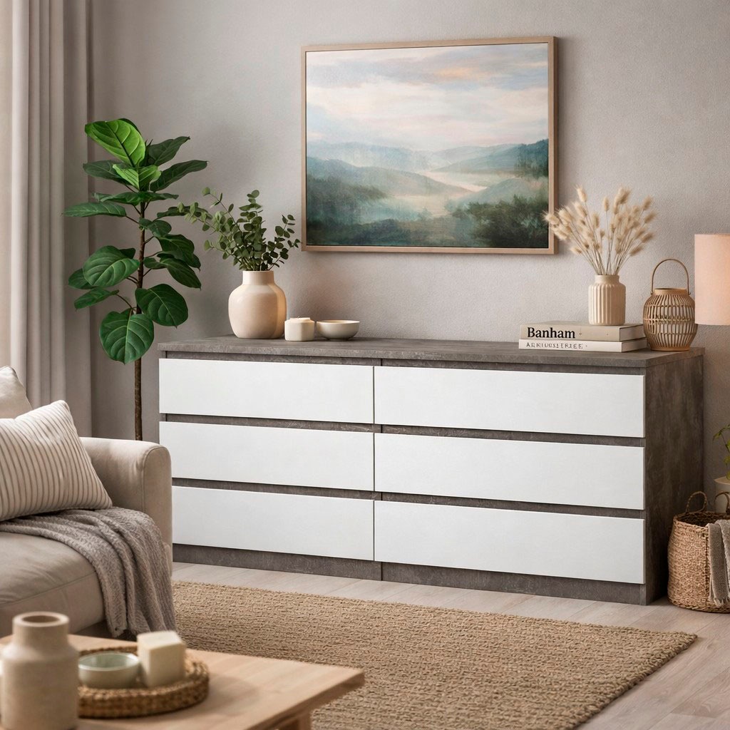 Home affaire Kommode »Naia,  6 Schubladen im skandinavischen Design, Breite 158 cm« Viel Stauraum mit griffloser Front, in mehreren Farben