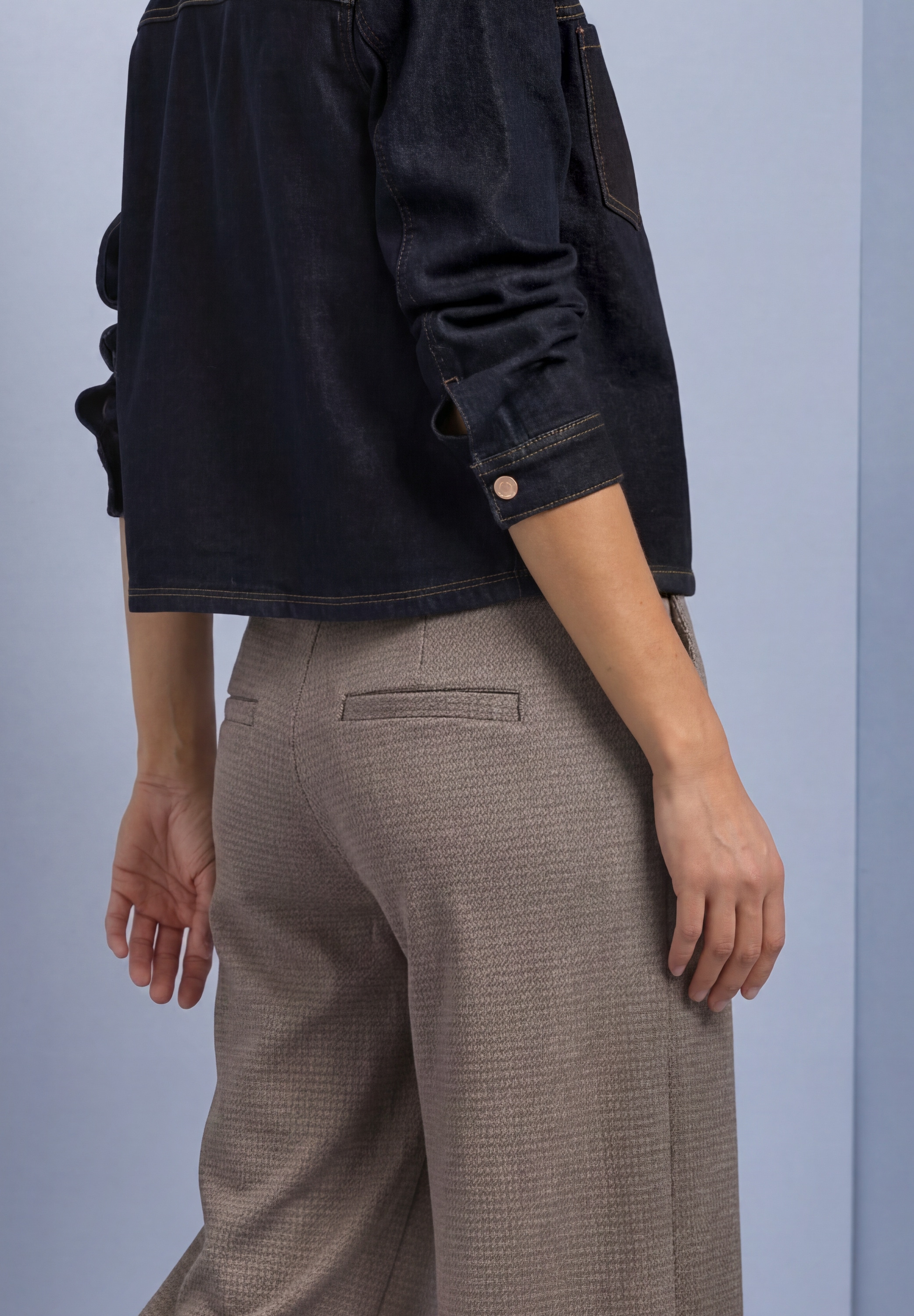 STREET ONE Culotte  Stoffhose aus Jersey mit Jacquard Dessin