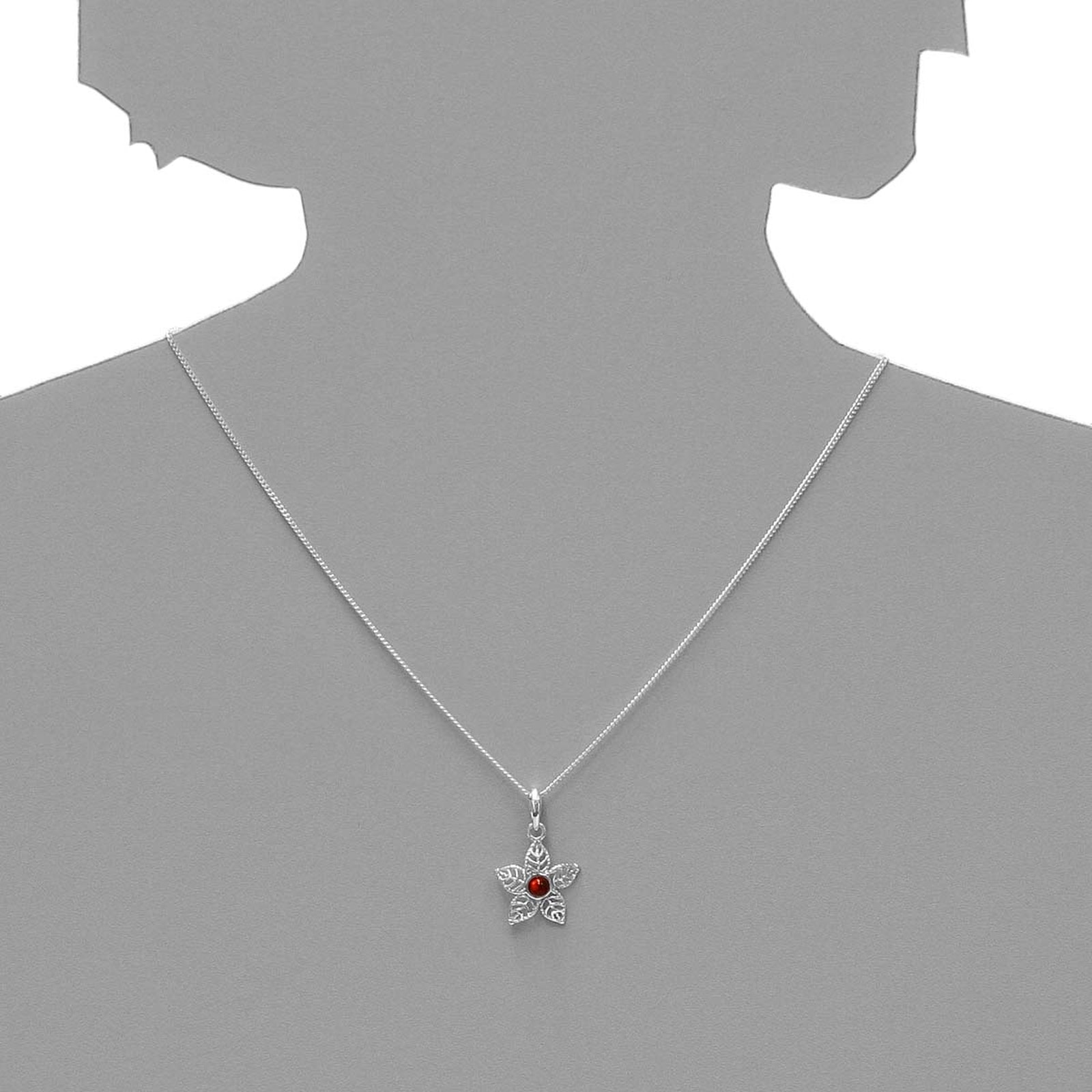 OSTSEE-SCHMUCK Kette mit Anhänger »Ostsee-Schmuck Kette mit Anhänger Blüte Kette mit Anhänger Blüte«, (2 tlg.)