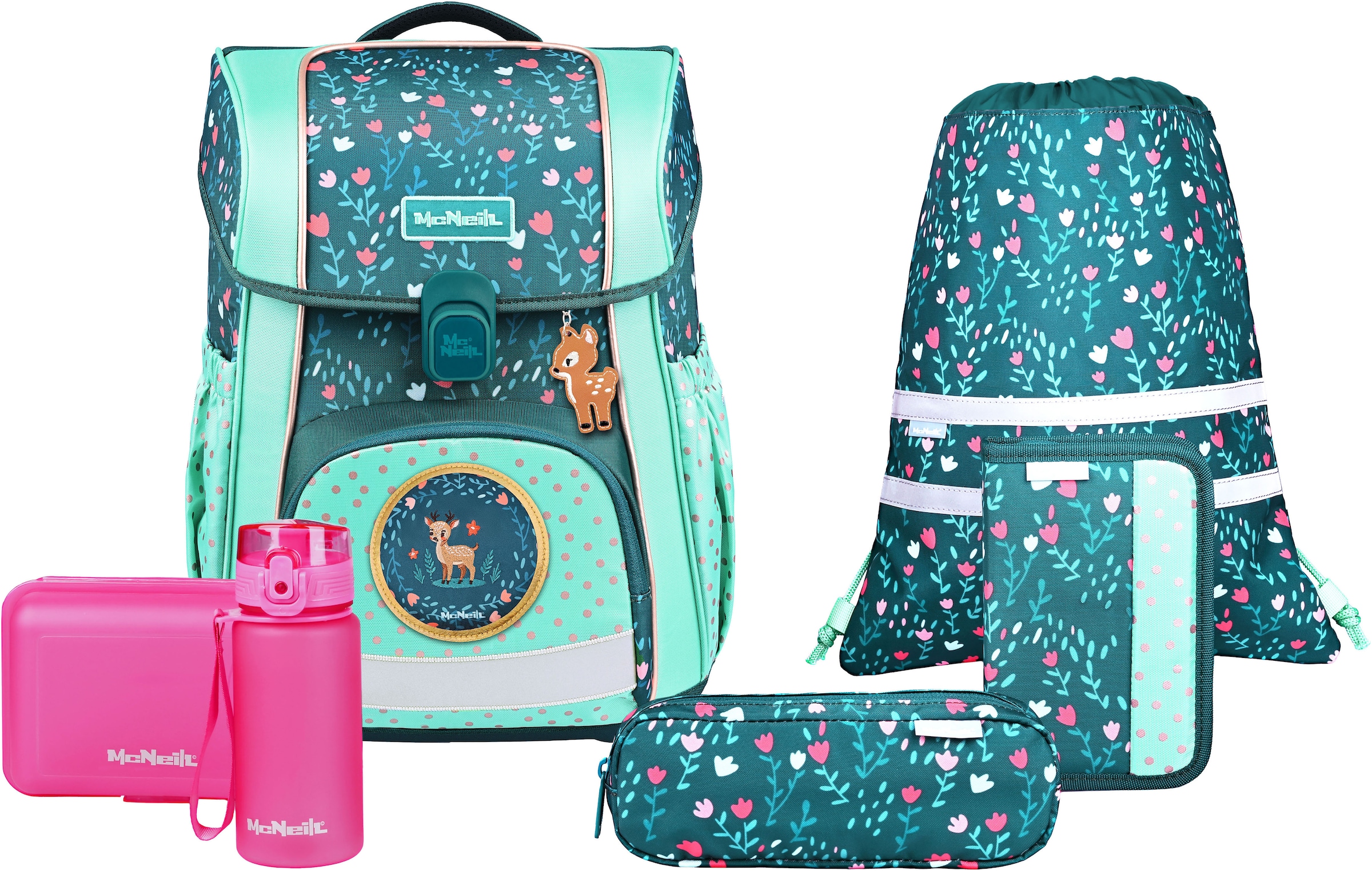 McNeill Schulranzen »Bravo, inkl. Etui, Turnbeutel,« Reflektierende Streifen auf den Schultergurten;Retroreflektierende Flächen