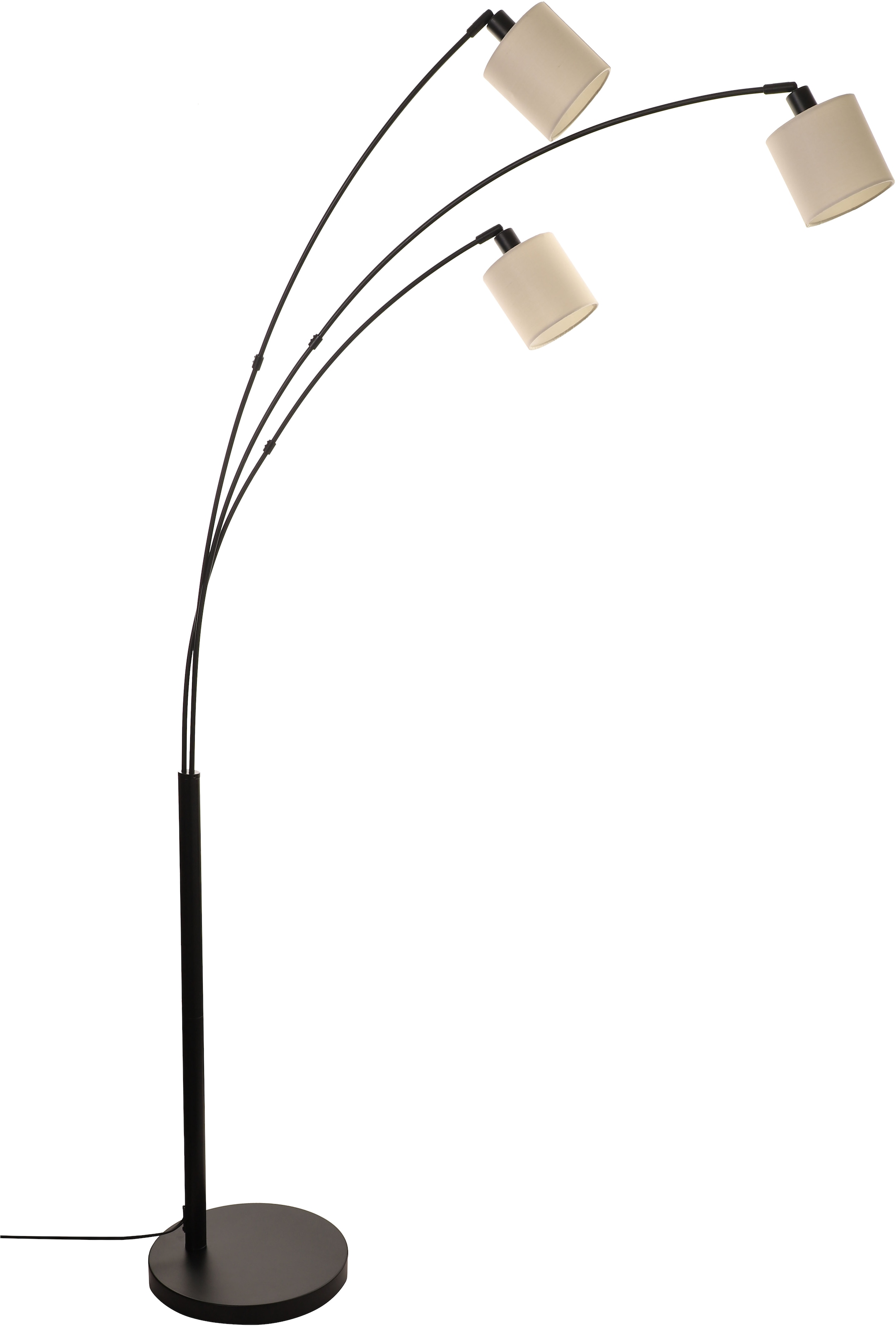 Home affaire Stehlampe »Ahrhütte«, 3 flammig, Leuchtmittel E14 | ohne Leuchtmittel, Stehlampe, 3-flammig mit Leinenschirm, 148 cm hoch, Bogenlampe