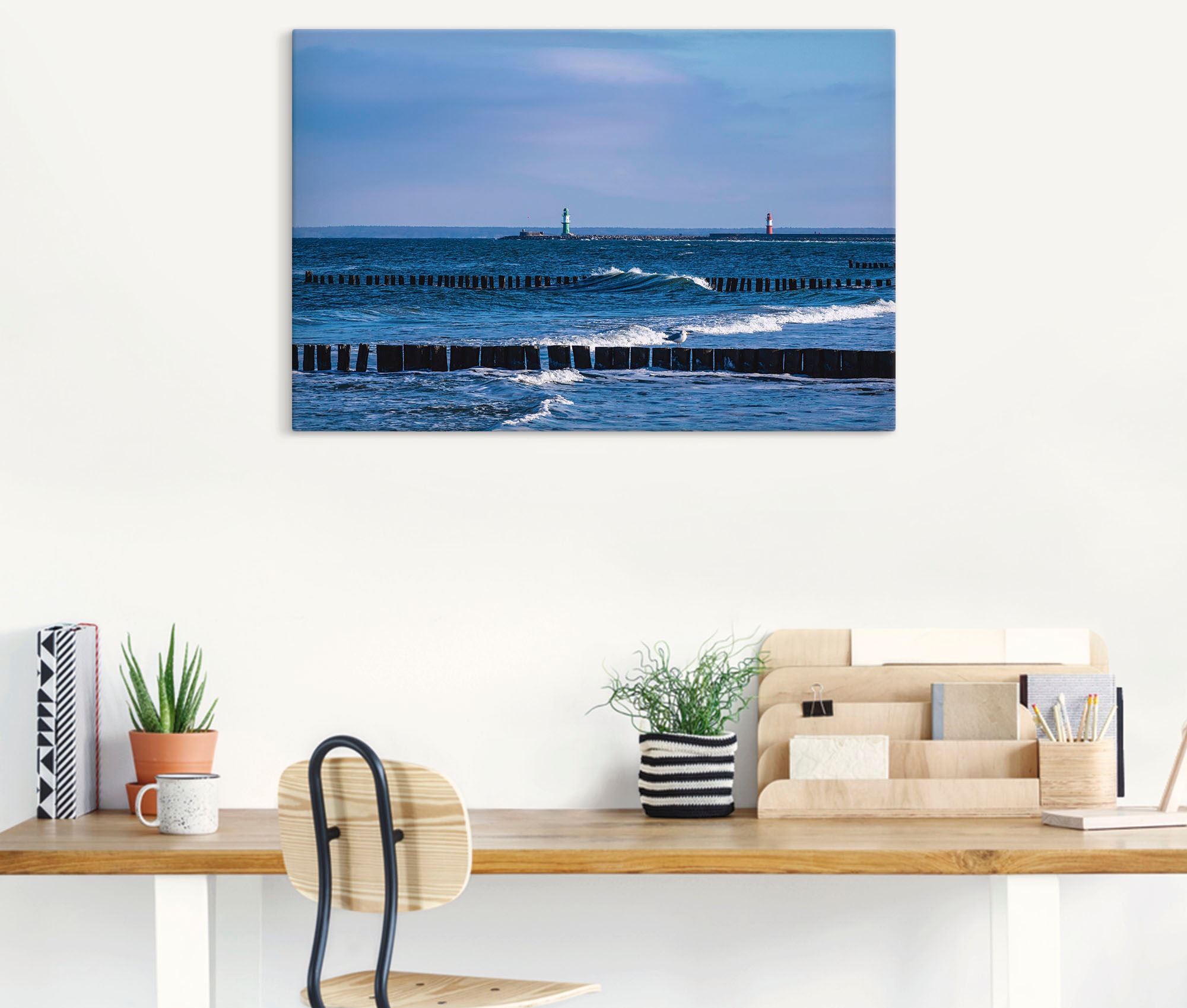 Artland Wandbild »Mole und Buhnen in Warnemünde II«, Meer Bilder, (1 St.), günstig online kaufen