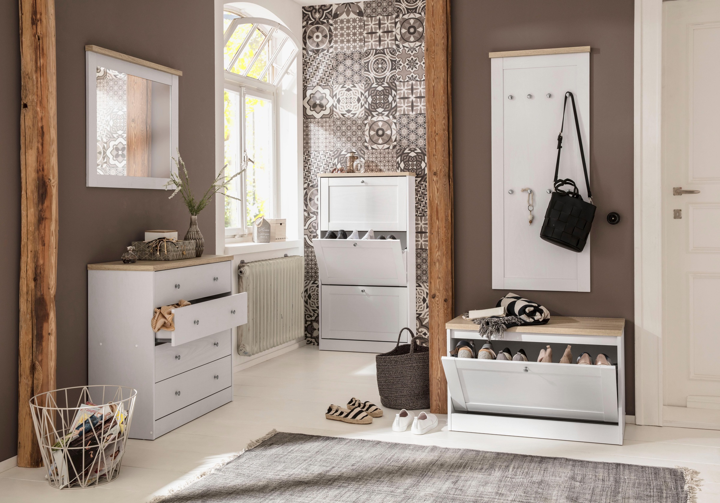 Home affaire Schuhschrank Heide mit 3 Klappen günstig online kaufen