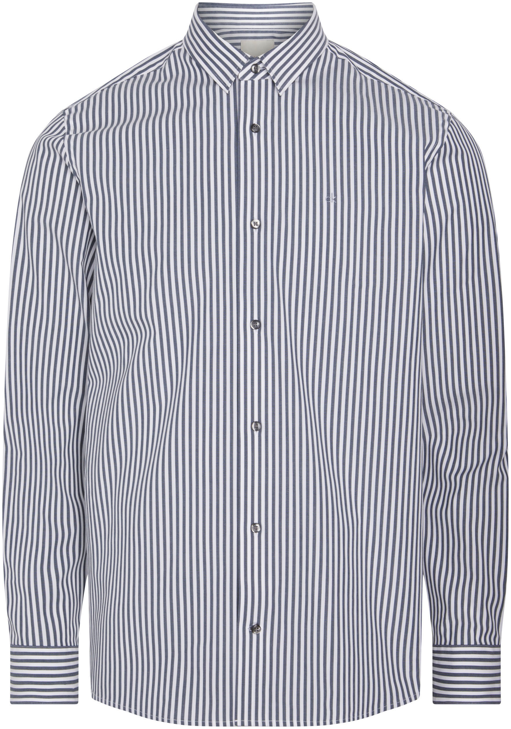 Calvin Klein Langarmhemd »POPLIN STRETCH STRIPE SHIRT« mit Streifenmuster und Logostickerei