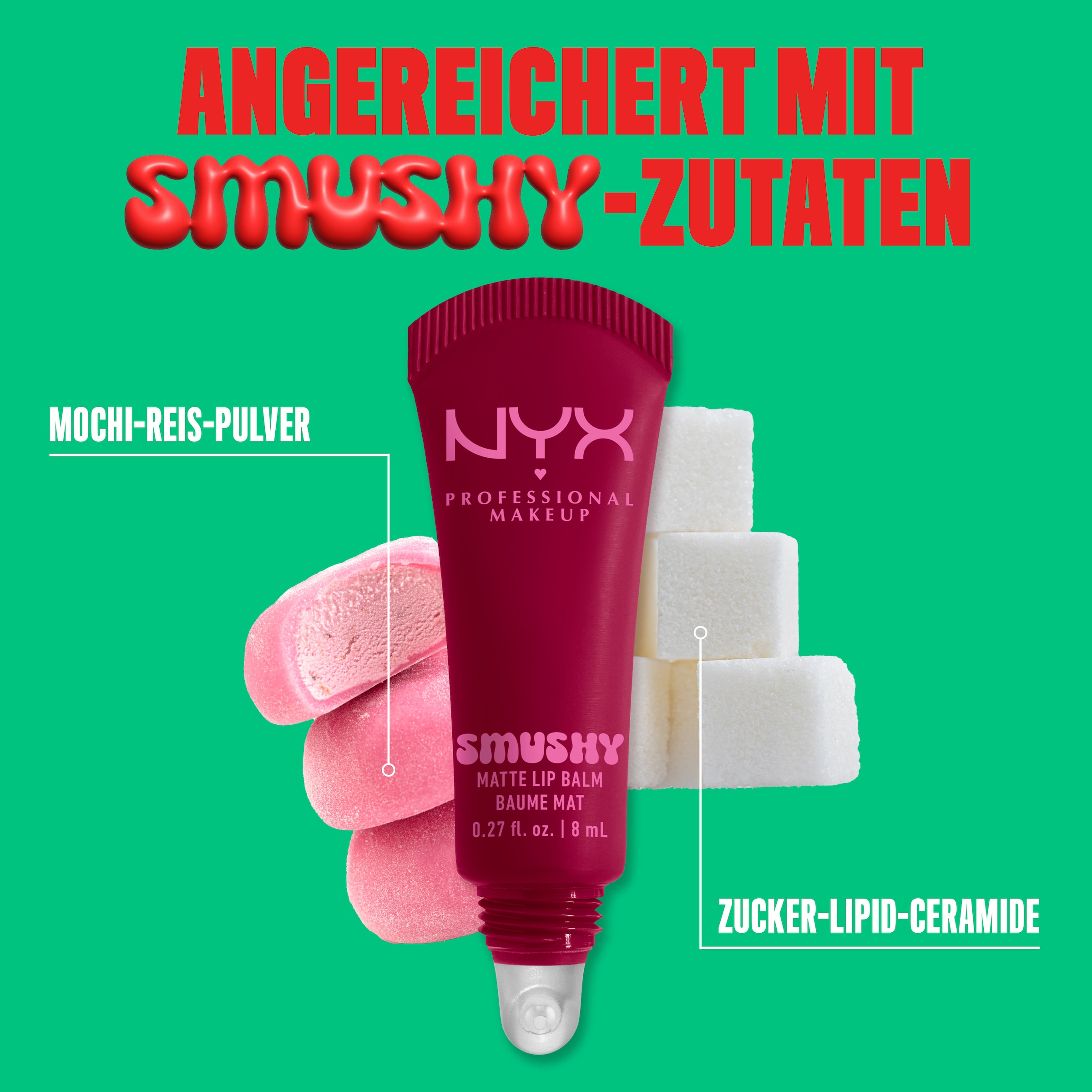 NYX PROFESSIONAL MAKEUP Lippenbalsam »SMUSHY MATTE LIP BALM« jeder der Farbtöne hat einen einzigartigen, süßen Duft