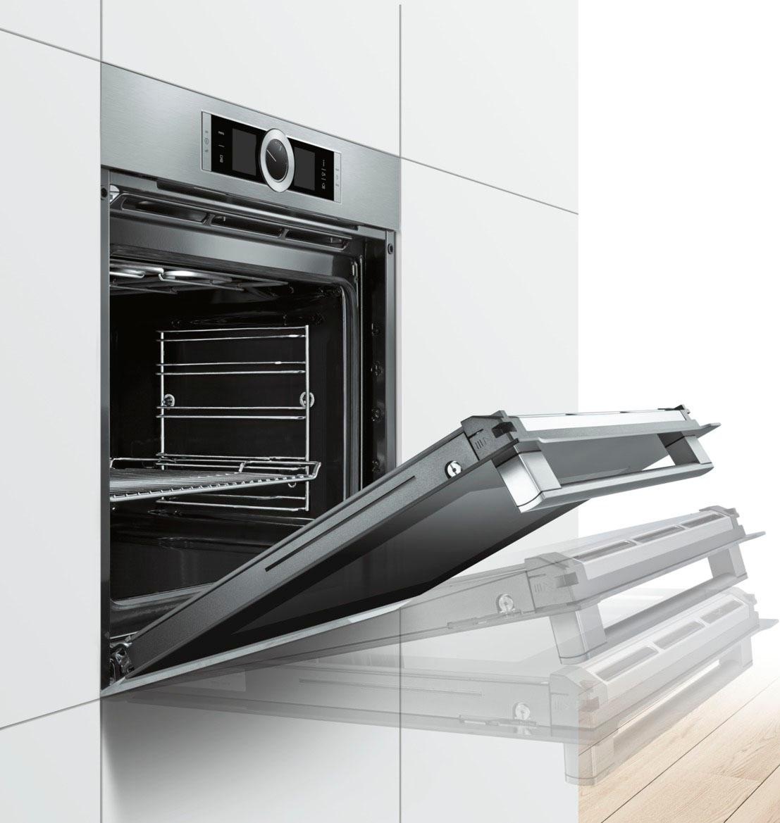 BOSCH Dampfbackofen »HSG636B«, Serie 8, mit Teleskopauszug nachrüstbar, ecoClean  Direct, 4D-Heißluft-Eco-Ober-/Unterhitze  Eco-Umluft-Infra-Grill-Großflächengrill-Kleinflächengrill-Pizzastufe-Sanftgaren-Vorwärmen-Warmhalten,  mit Auftaufunktion online