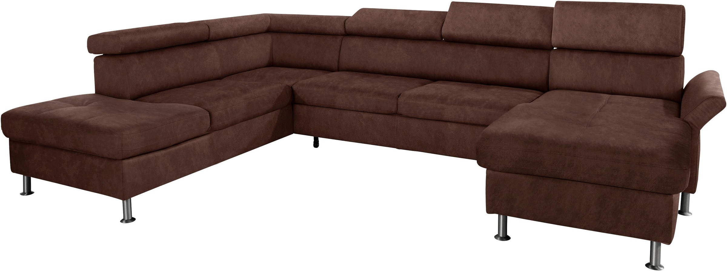 exxpo - sofa fashion Wohnlandschaft »Maretto, bequem und komfortabel, aufwendige Sitzsteppung, U-Form«, inkl. Kopfteilverstellung für mehr Sitzkomfort, wahlweise Bettfunktion