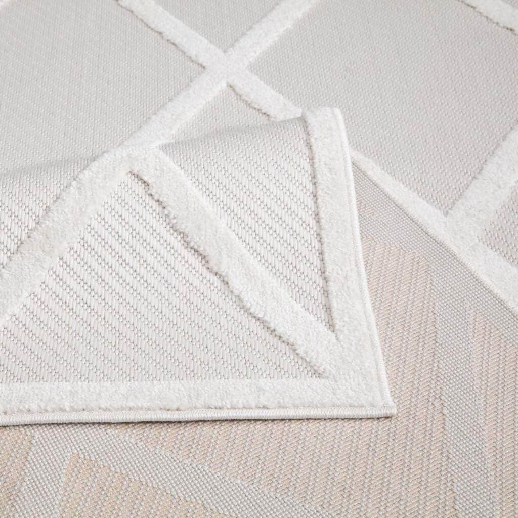 Carpet City Teppich »In-& Outdoorteppich Santorini 457, 3D-Effekt, Raute-Look« rechteckig 5 mm Höhe Wetterfest & UV-beständig für Terrasse, Balkon, Küche, Flur