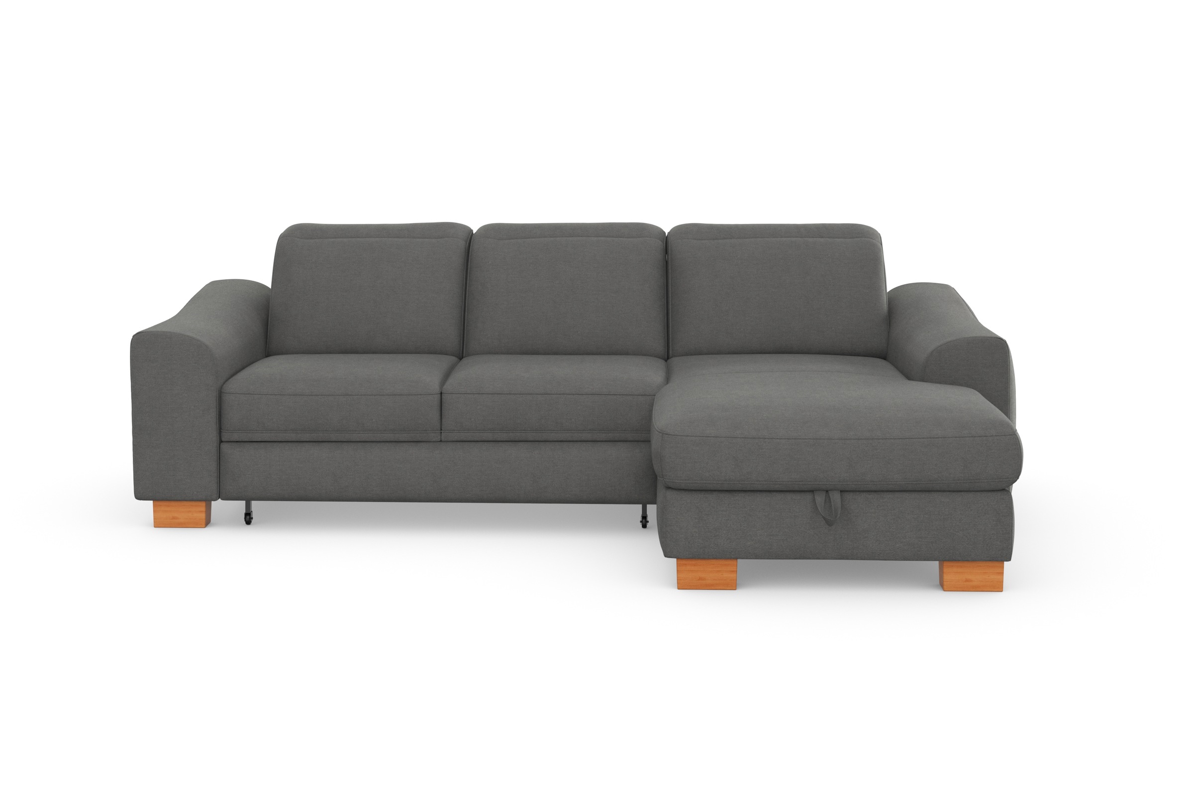 sit&more Ecksofa »Dundee L-Form«, mit Federkern und Massivholzfüßen, wahlweise mit Kopfteilverstellung