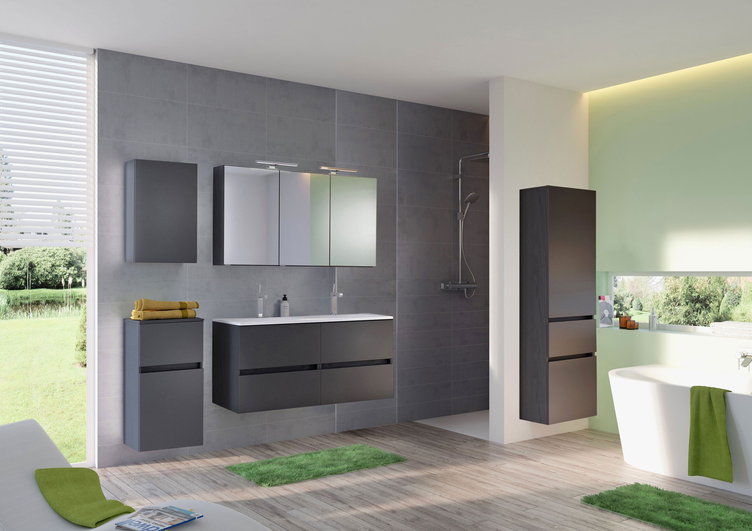 welltime Badmöbel-Set »Welltime Möbel Baabe Waschtisch-Set 3tlg. oder 5tlg. günstig online kaufen