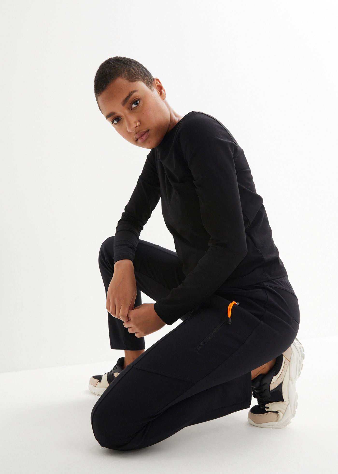 bonprix Schlupfhose  aus elastischem Materialmix mit Viskose, lässige Passform