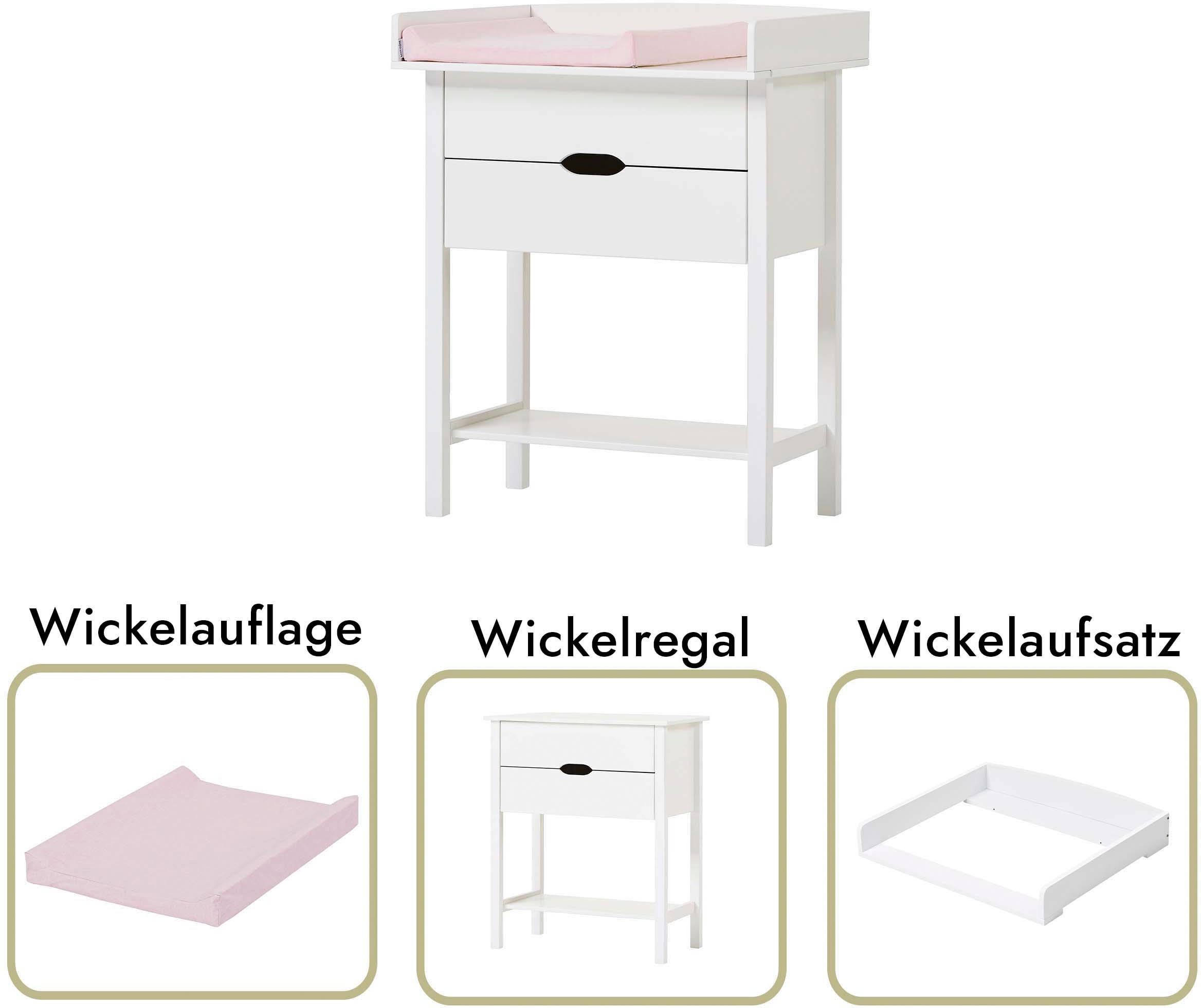 Hoppekids Wickelkommode »ISABELLA«, Auflage abnehmbar, wahlweise mit Wickelauflage, 79 cm