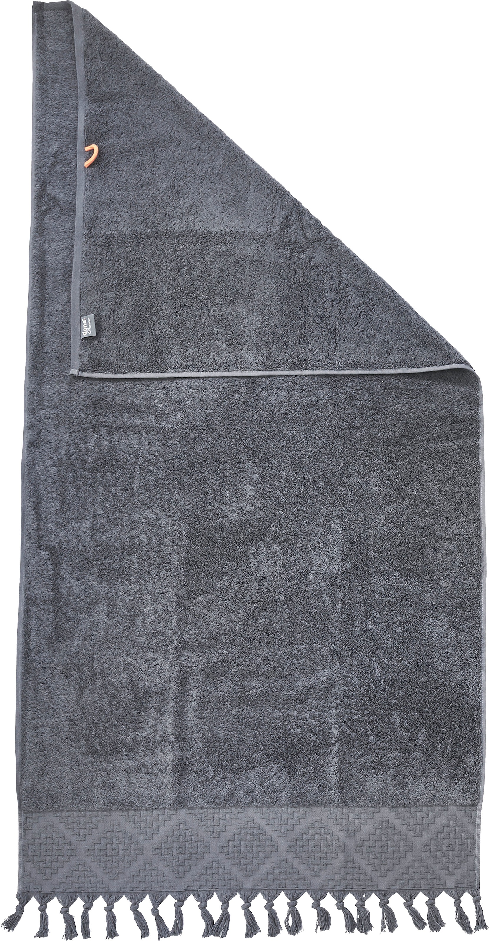 done.® Duschtuch »Provence Bohéme« Uni Farben, Boho-Style, mit auffälliger Borte & Fransen