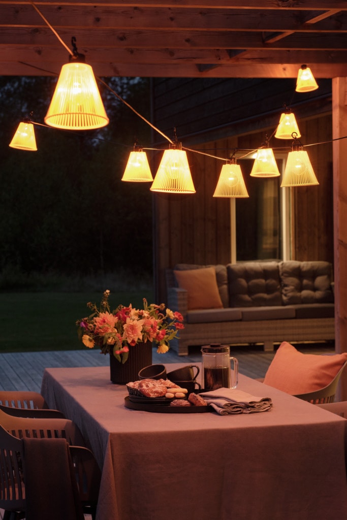KONSTSMIDE LED-Lichterkette, inkl. Dimmer, E27, 10 klare Birnen / bernsteinfarbene Dioden