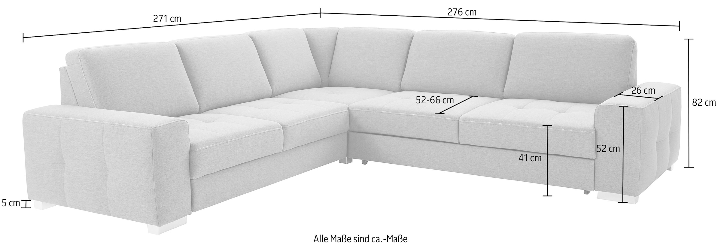 sit&more Ecksofa »Santorini«, mit wahlweise Bettfunktion online und bestellen Sitztiefenverstellung, mit Federkern