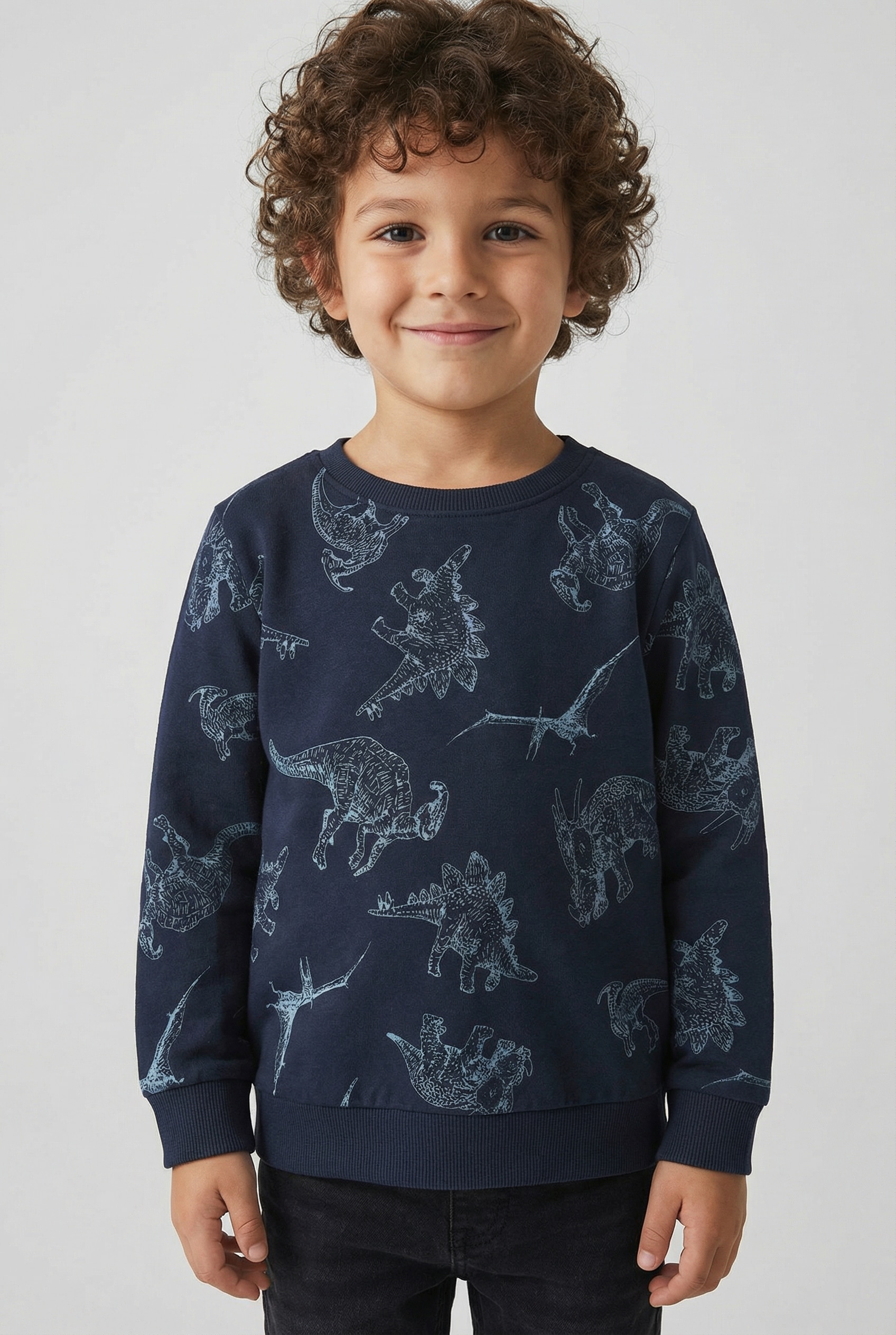 Name It Sweatshirt »NMMVARON für Jungen mit Alloverprint und Rippbündchen«, bedruckt, casual, regular fit, Baumwolle, Rundhals
