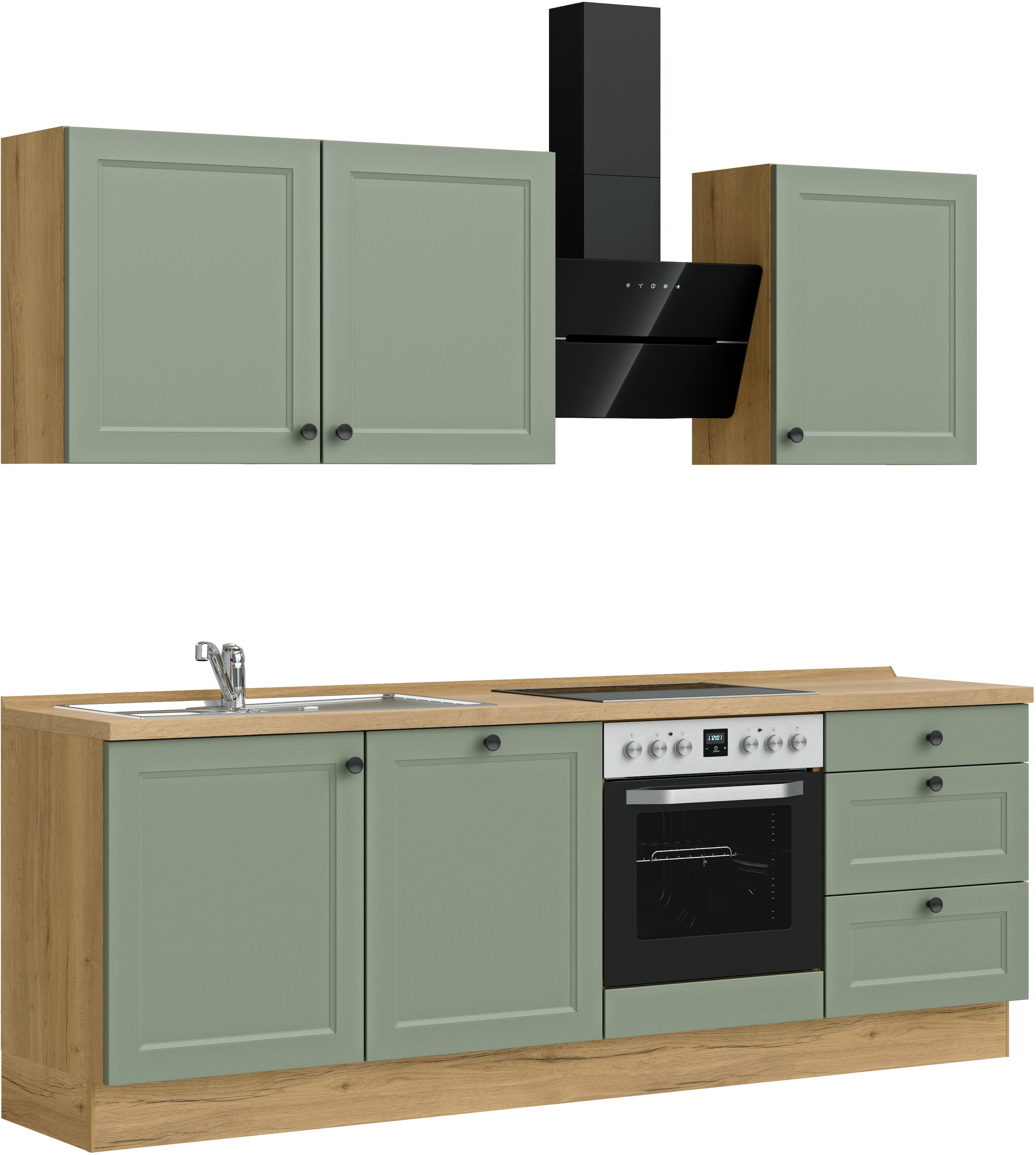nobilia® Küchenzeile »"Cascada II"«, vormontiert, Breite 240 cm, Ausrichtung wählbar, wahlw. mit E-Geräten