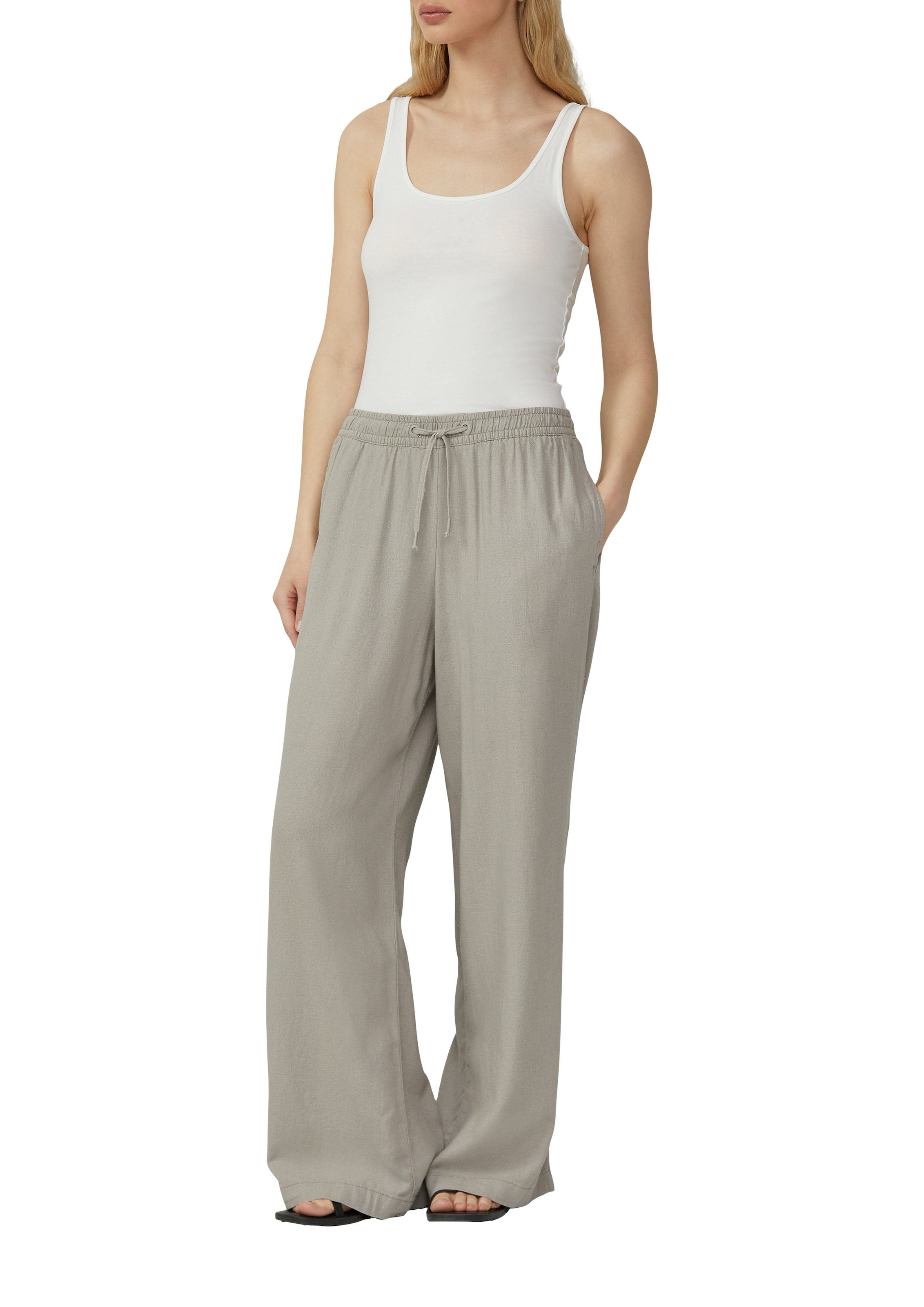 QS Leinenhose, Sommerhose mit elastischem Bund und Tunnelzug