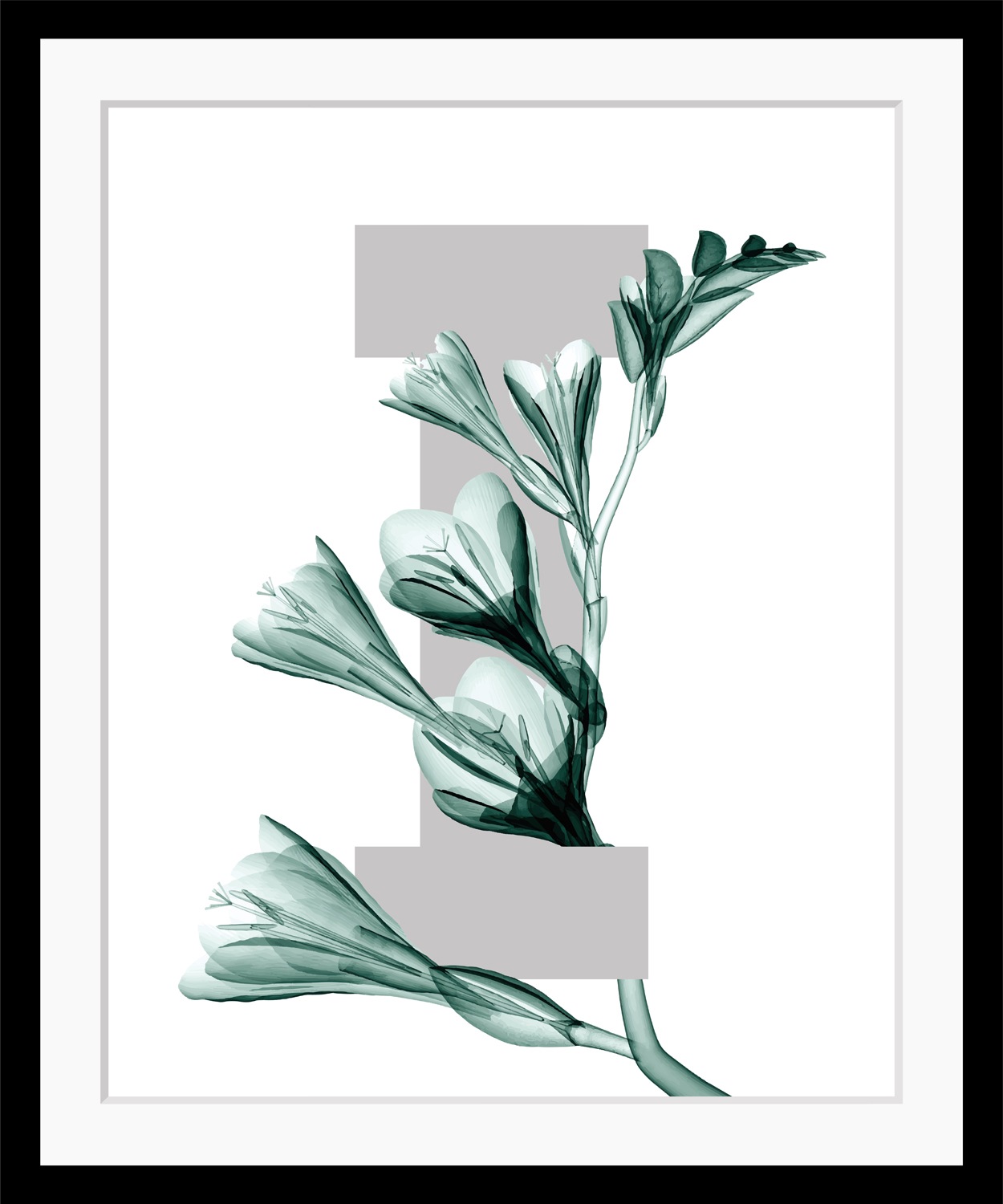 queence Bild »I-Flower«, Buchstaben, Blume, gerahmt, Blätter günstig online kaufen