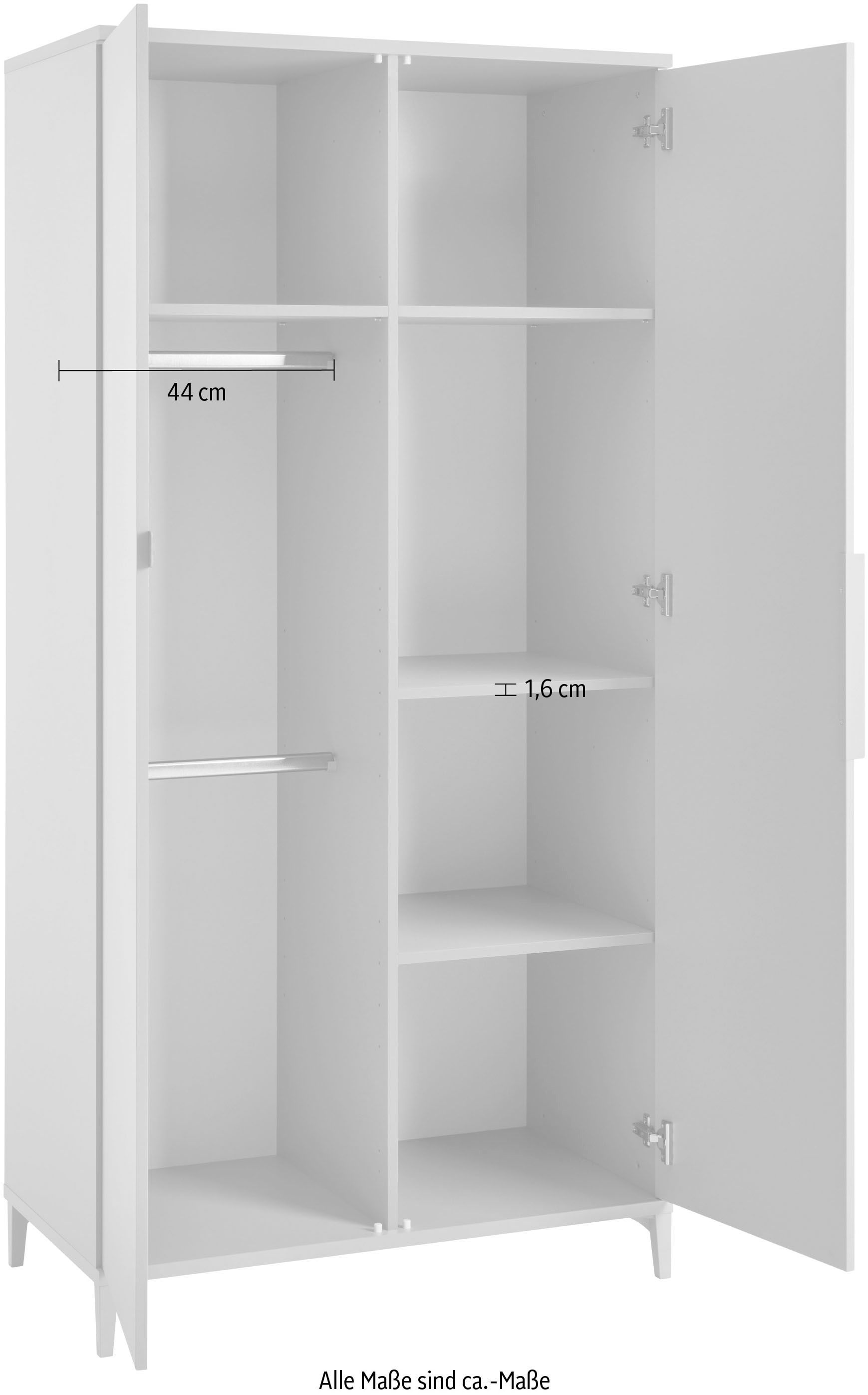 YUNY by PAIDI Kleiderschrank »BROTHER STU inkl. Kleiderstangen und Einlegeböden«, (B/H/T ca. 95x195x52cm, Taupe), zertifizierte Qualität, Soft-Close