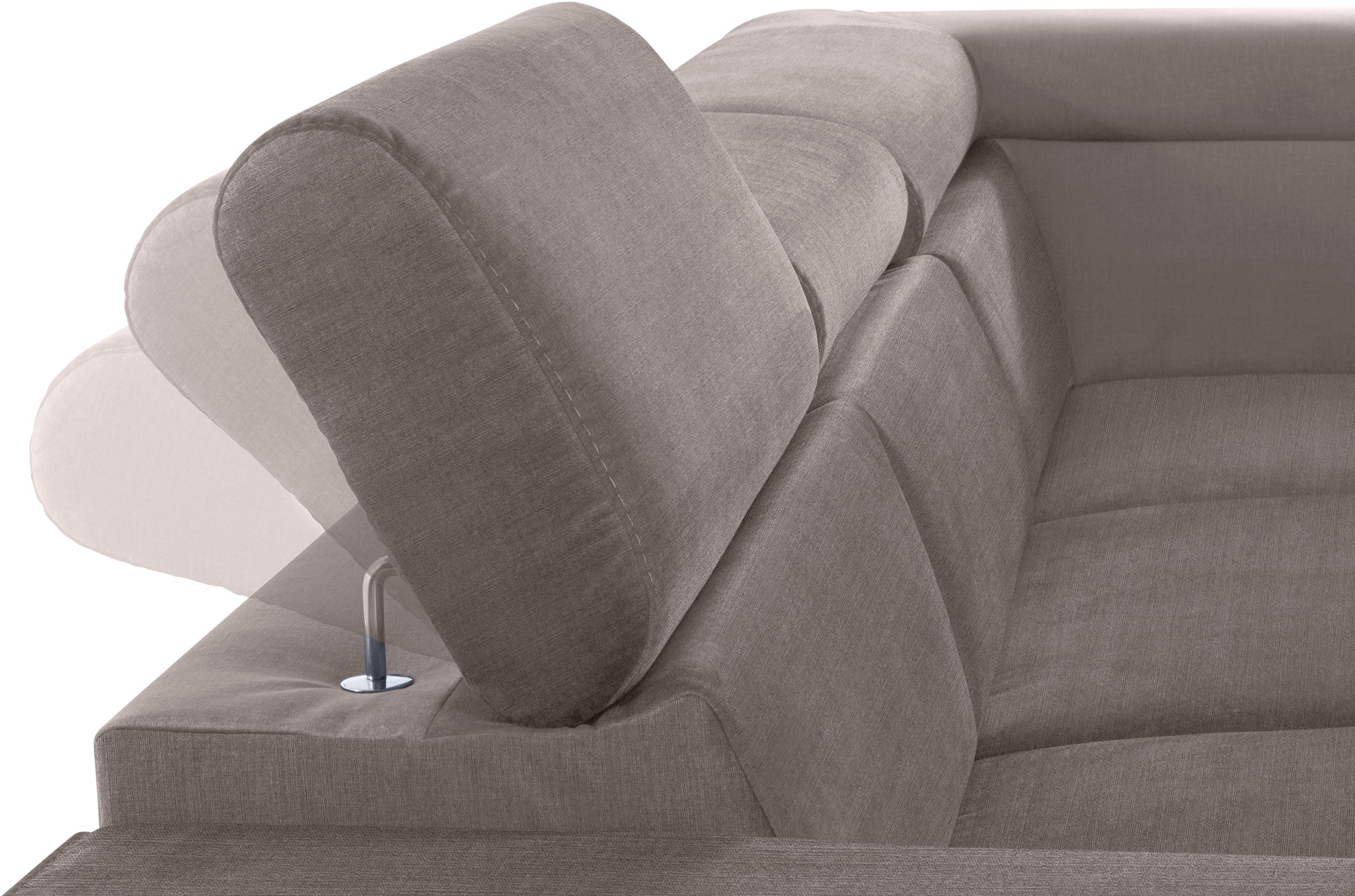 COTTA Ecksofa »Morven L-Form mit Kopfteilverstellung«, wahlweise mit Bettfunktion, Bettkasten & Wireless-Charger
