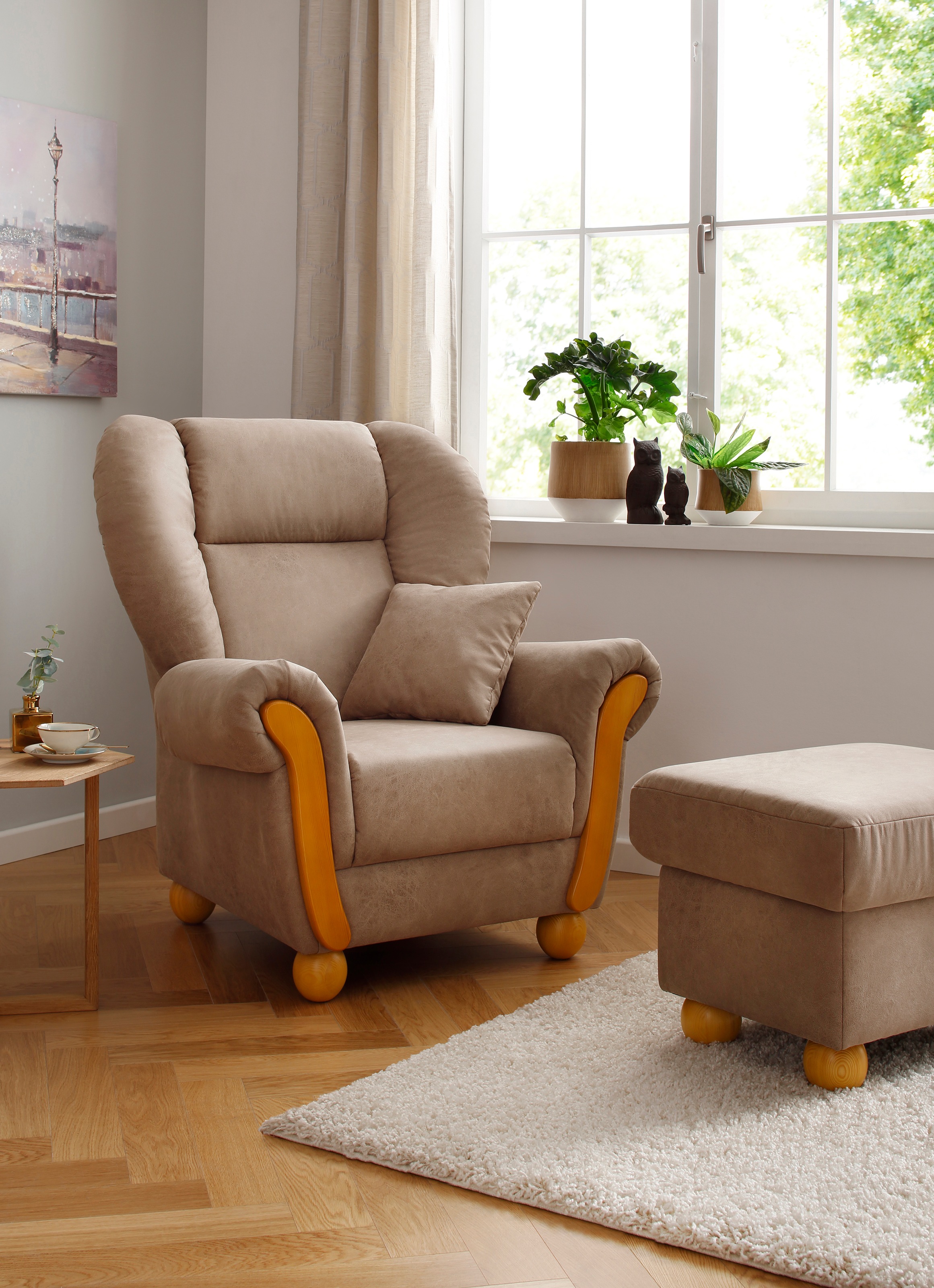 Home affaire Loungesessel »Milano Vintage, Hochlehnsessel, Ohrensessel«, ho günstig online kaufen