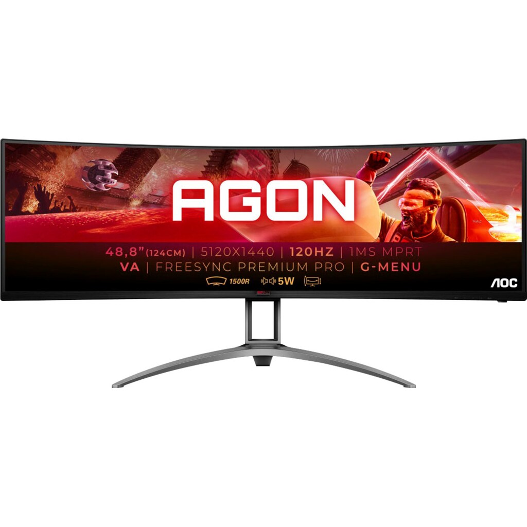 AOC Curved-Gaming-Monitor »AG493UCX«, 123,97 cm/49 Zoll, 5120 x 1440 px, 1 ms Reaktionszeit, 120 Hz