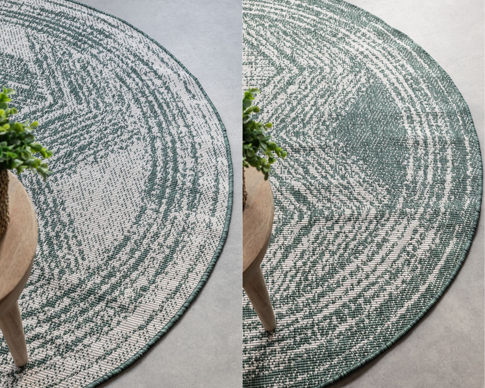 ELLE DECORATION Teppich »Merge Wendeteppich«, rund, 5 mm Höhe, Flachgewebe, In-& Outdoor, Modern, beidseitig, Balkon, Wohnzimmer