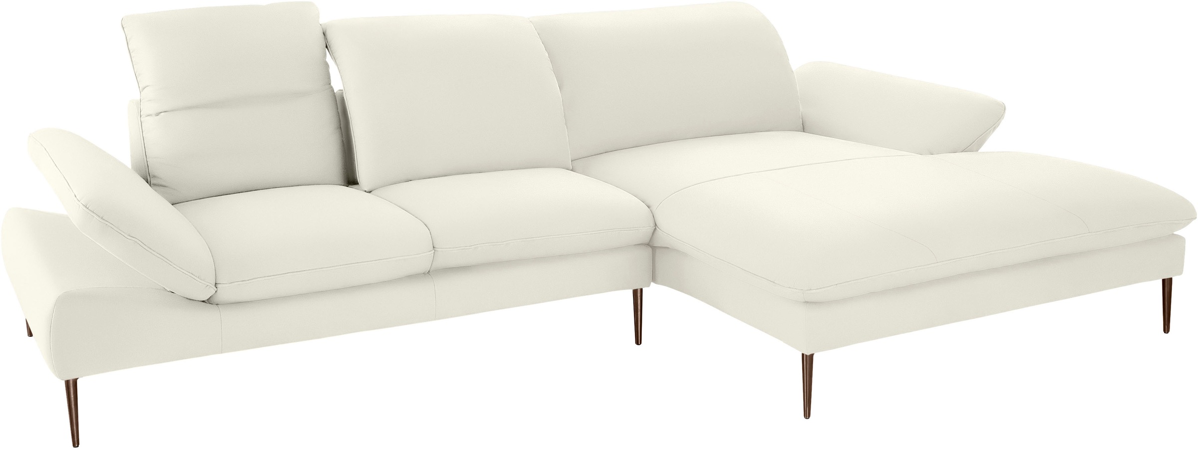 W.SCHILLIG Ecksofa »enjoy&MORE, Designsofa, bequem, elegant und zeitlos, L-Form«, Sitztiefenverstellung, Füße bronze pulverbeschichtet, Breite 340 cm