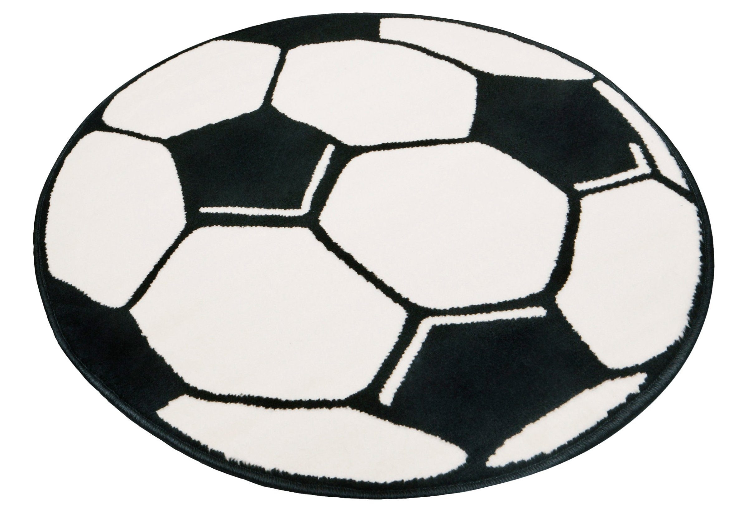 HANSE Home Kinderteppich »Fußball«, rund, 10 mm Höhe, Kinder-Teppich, Rutschfest, Kurzflor, Fussball, Kinderzimmer, Spiel