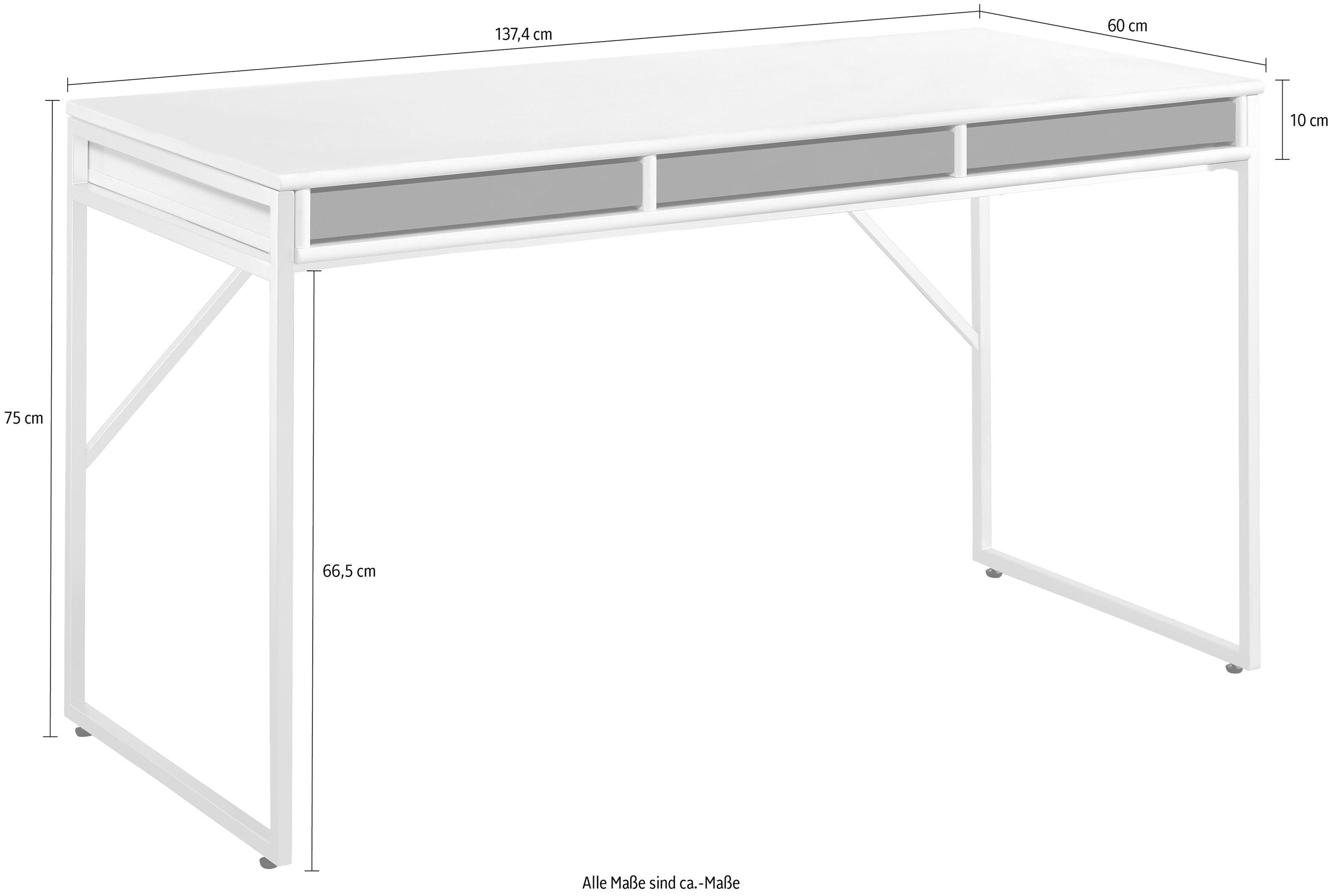 Hammel Furniture Schreibtisch »Mistral Bürotisch, Arbeitstisch, Tisch, Computertisch«, mit Gestell, B: 137,4 cm, Designmöbel