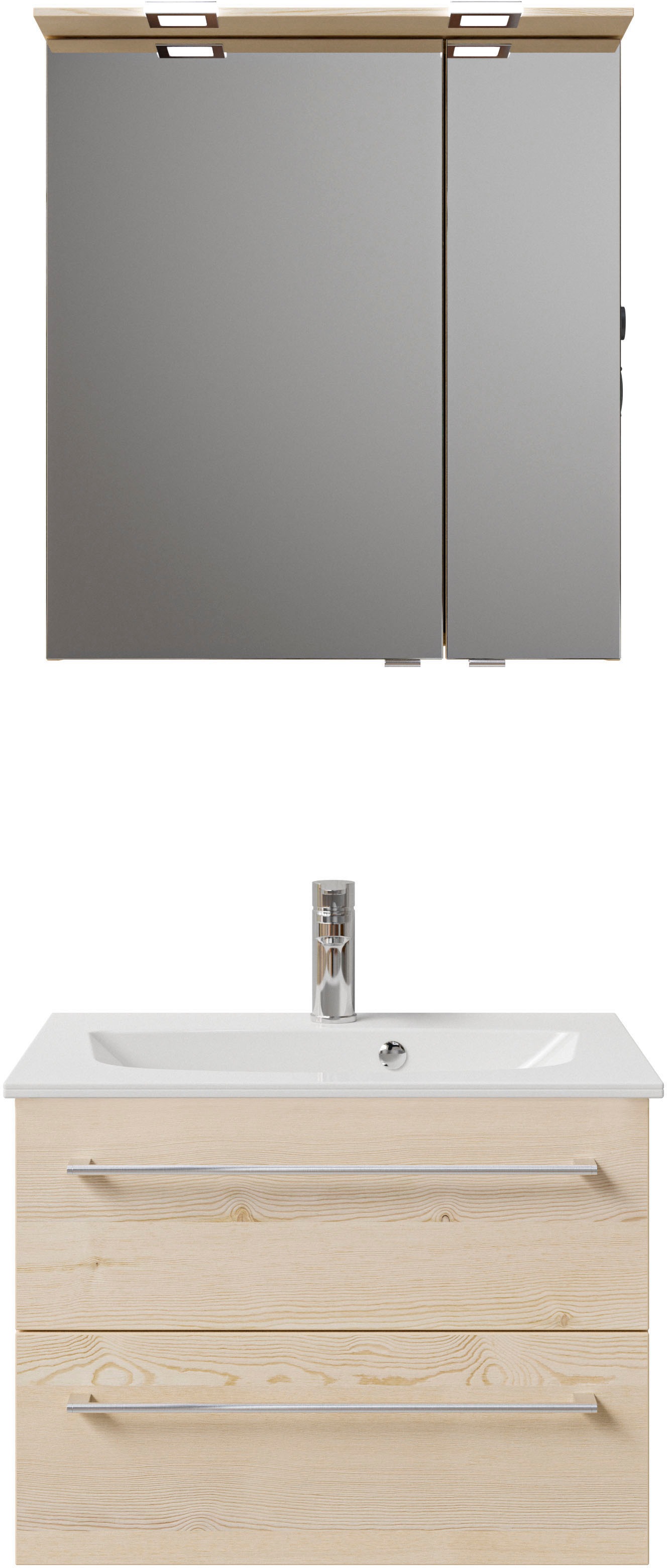 Saphir Badmöbel-Set »Serie 6025 2-teilig Mineralmarmor-Waschtisch mit LED-S günstig online kaufen