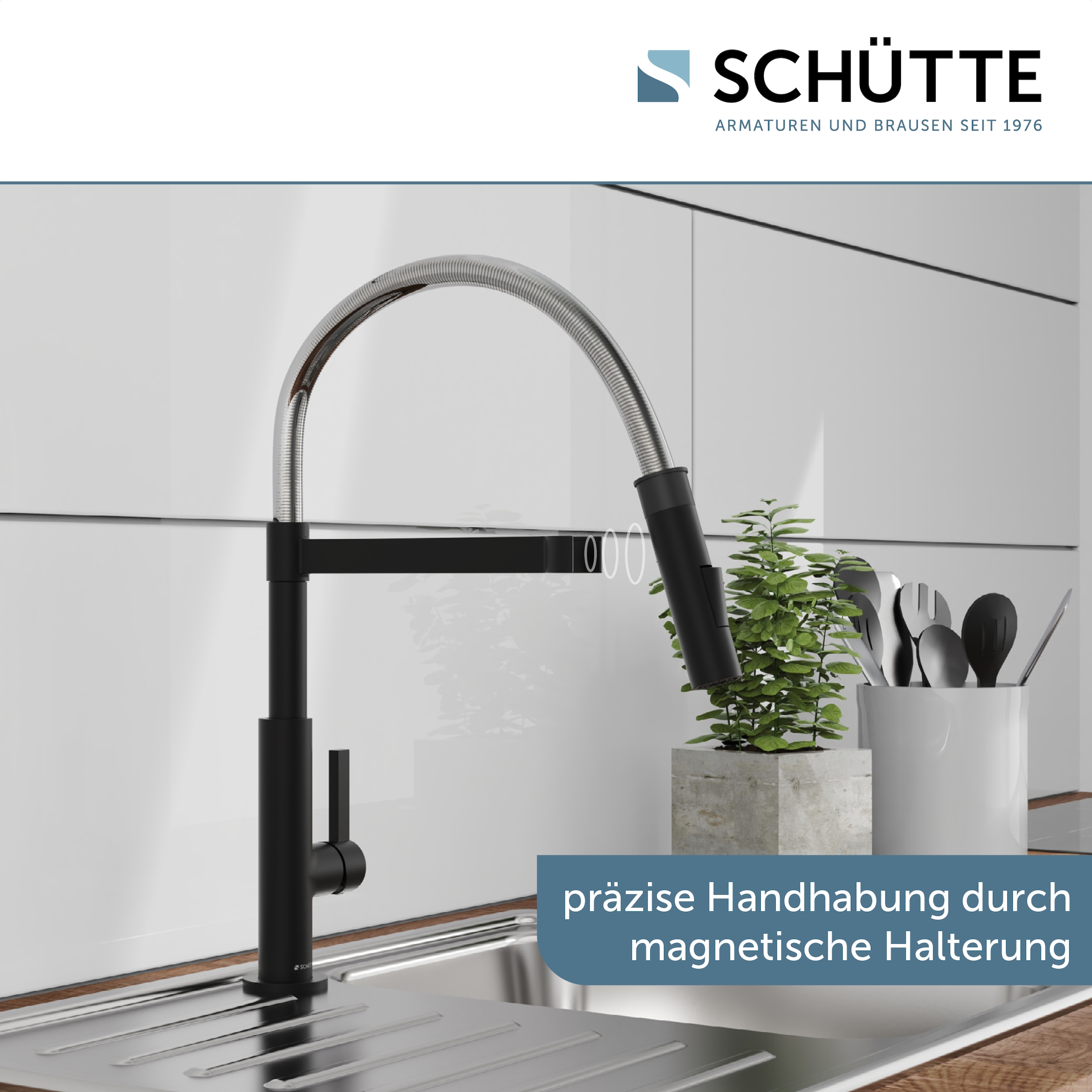 Schütte Spültischarmatur »MIAMI« energiesparende Cold-Start-Funkt., 360° schwenkbar, 2-fach verstellbar