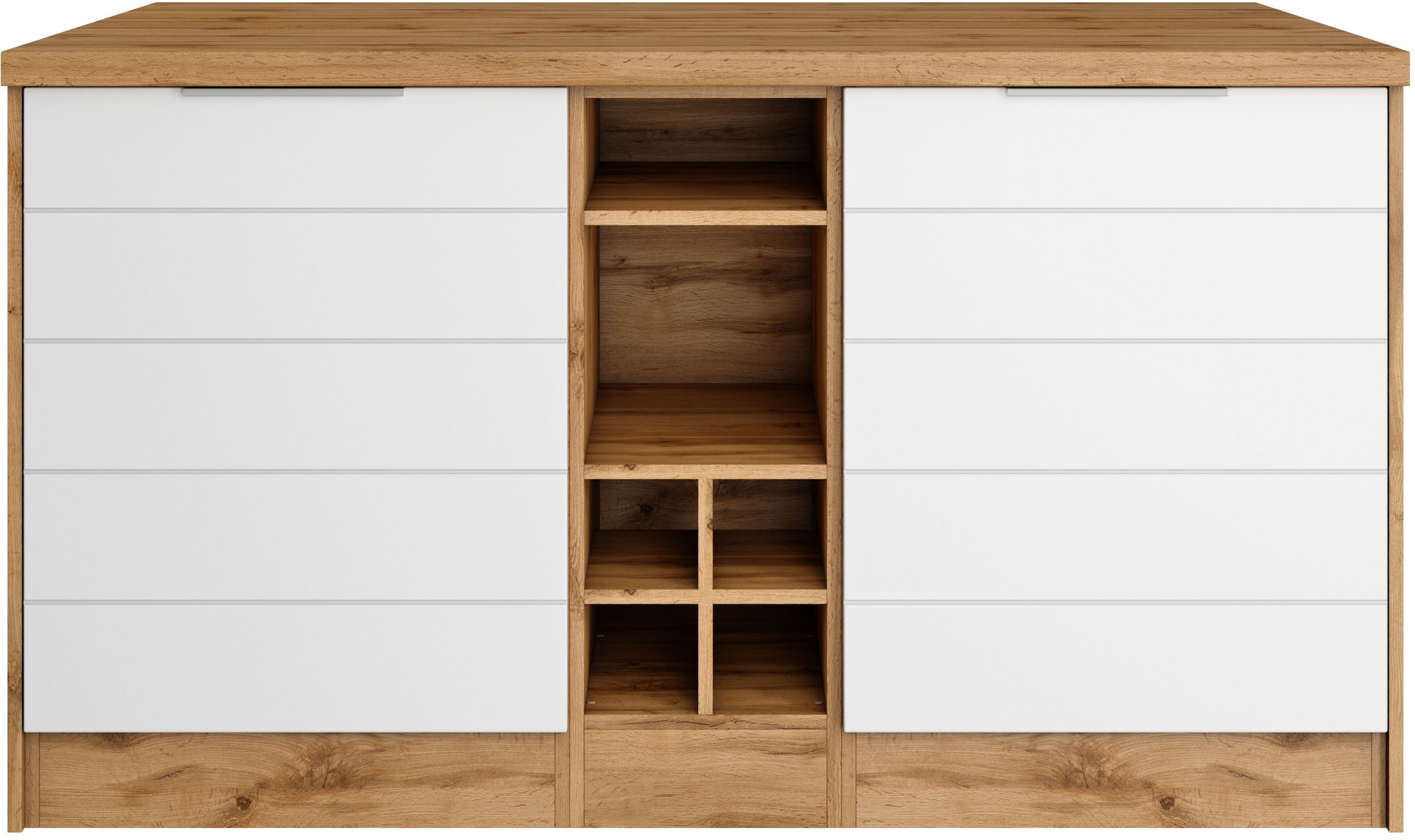 KOCHSTATION Kücheninsel »KS-Luhe, Breite 153 cm, mit Flaschenregal«, MDF-Fronten, Arbeitsplatte 38mm stark