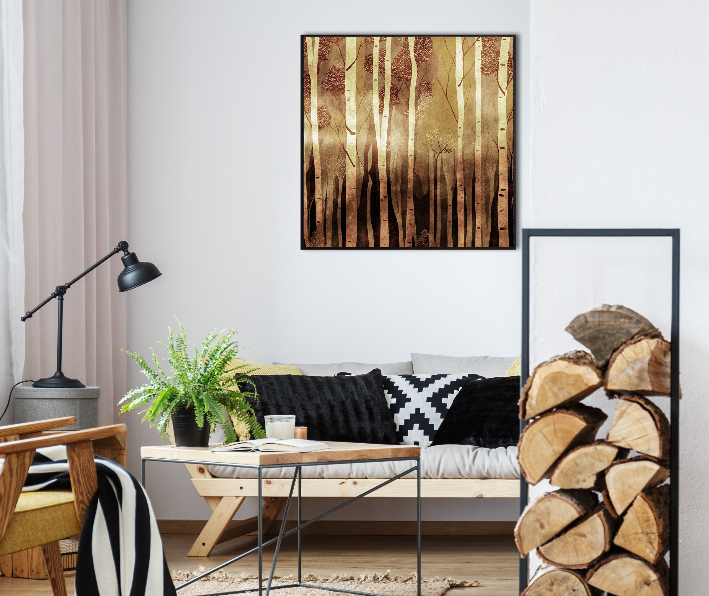 queence Leinwandbild »Wald«, Wald-Weihnachten, (1 St.), mit einem Schattenf günstig online kaufen