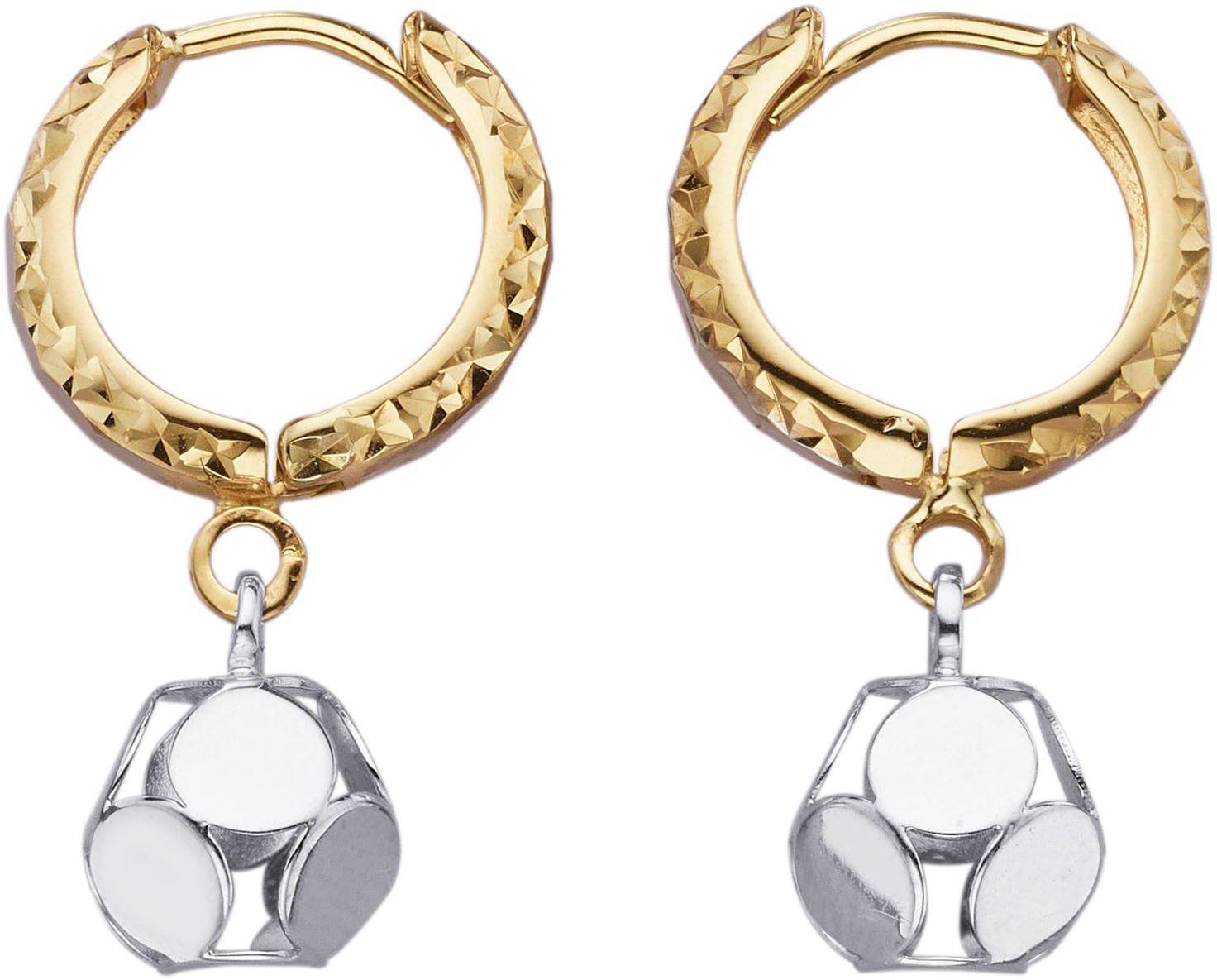 Firetti Paar Creolen »Schmuck Geschenk Gold 375 Ohrschmuck Ohrringe Bicolor«
