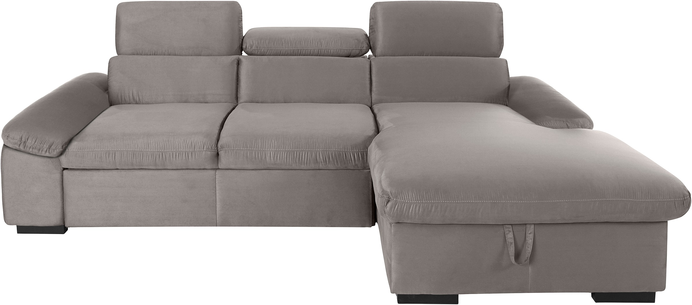 COTTA Ecksofa »Lola L-Form mit Kopfteilfunktion & Hocker«, (Set, mit Hocker), wahlweise mit Bettfunktion, Bettkasten & Armteilverstellung