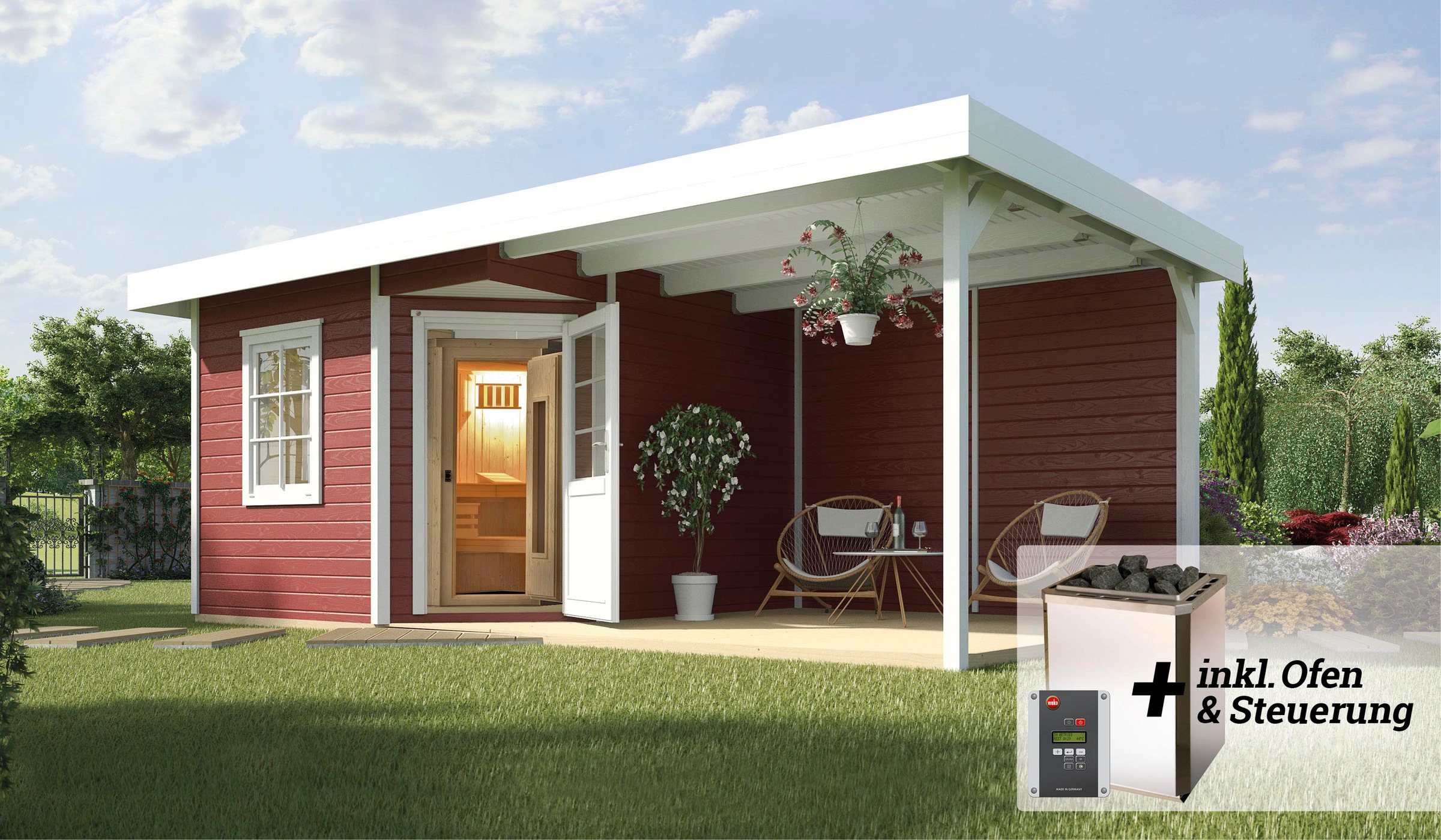 weka Saunahaus »Salo«, 7,5 kW Bio-Ofen mit digitaler Steuerung