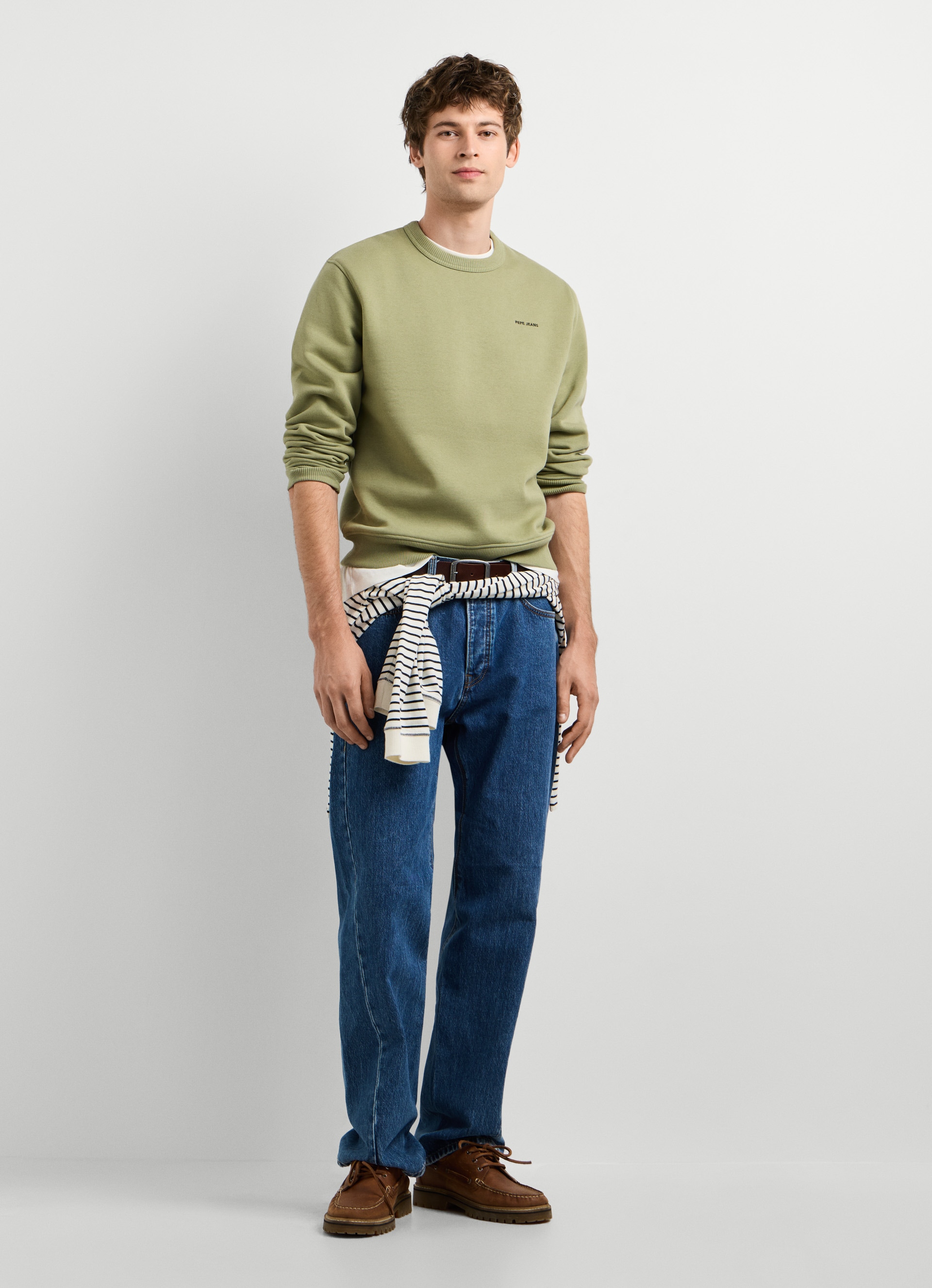 Pepe Jeans Sweatshirt »JEFFERSON CREW«, mit Logostickerei, Baumwollmix
