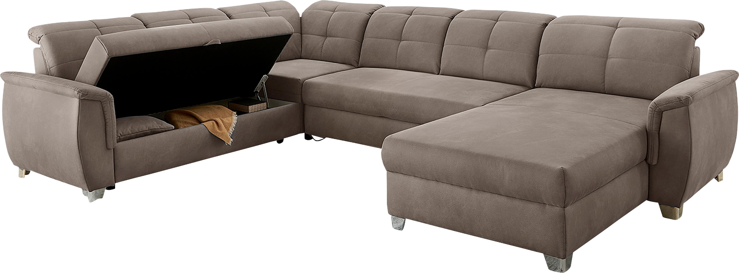 Jockenhöfer Gruppe Wohnlandschaft »Livorno U-Form«, mit 7 individuell verstellbaren Kopfteilen, Bett- und Relaxfunktion
