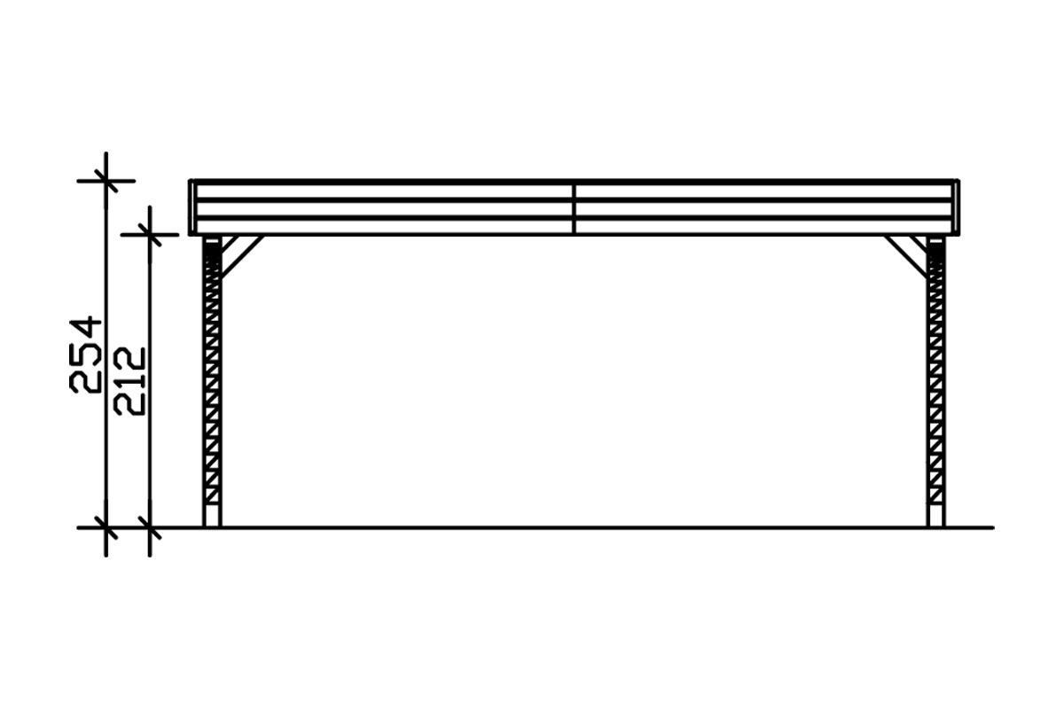 Skanholz Doppelcarport »Friesland Set 8«, Fichtenholz, 514 cm, dunkelgrau