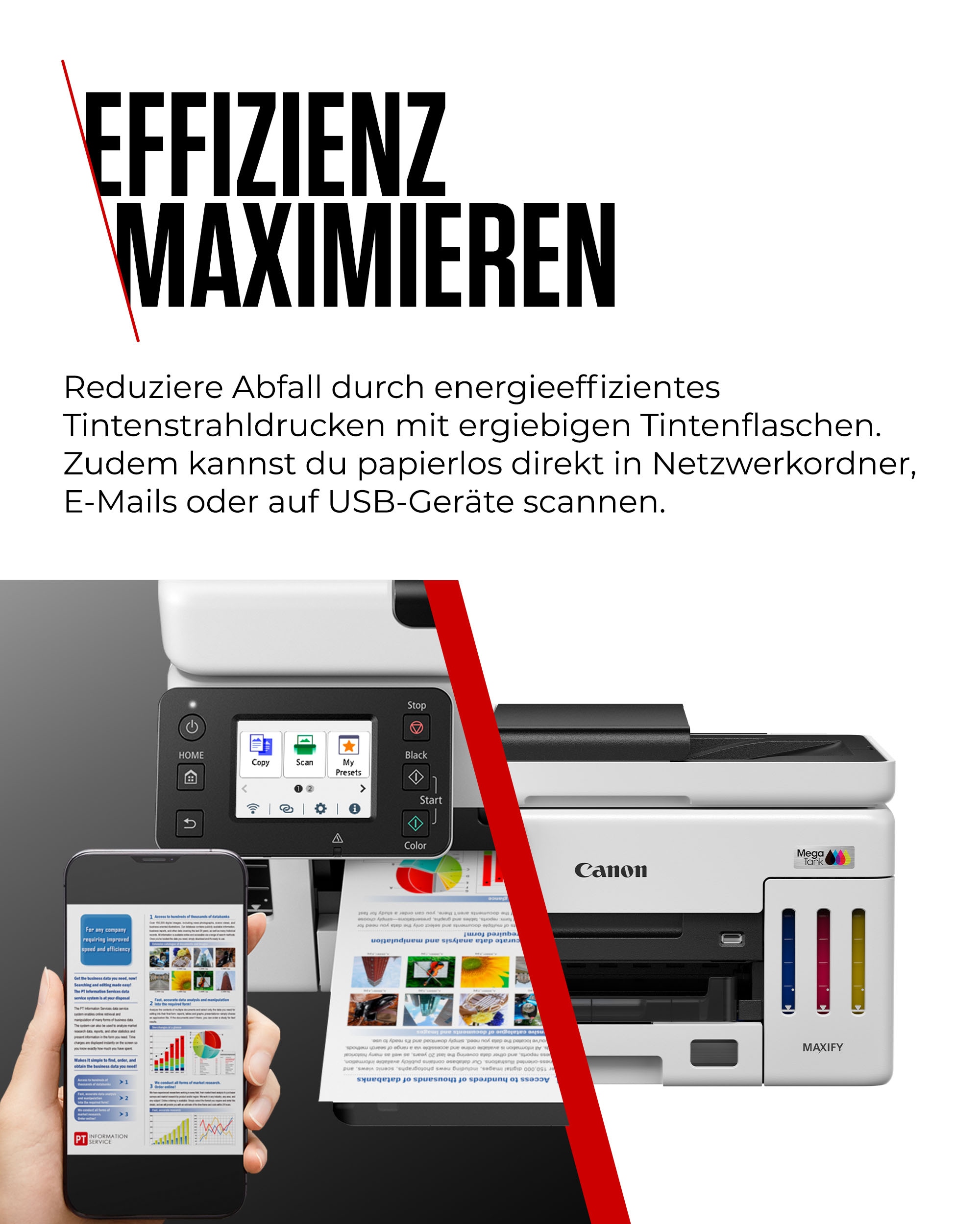 Canon Multifunktionsdrucker »MAXIFY GX6150« 3in1 Tintenstrahl-Multifunktionsgerät mit ADF/ niedrigen Druckkosten