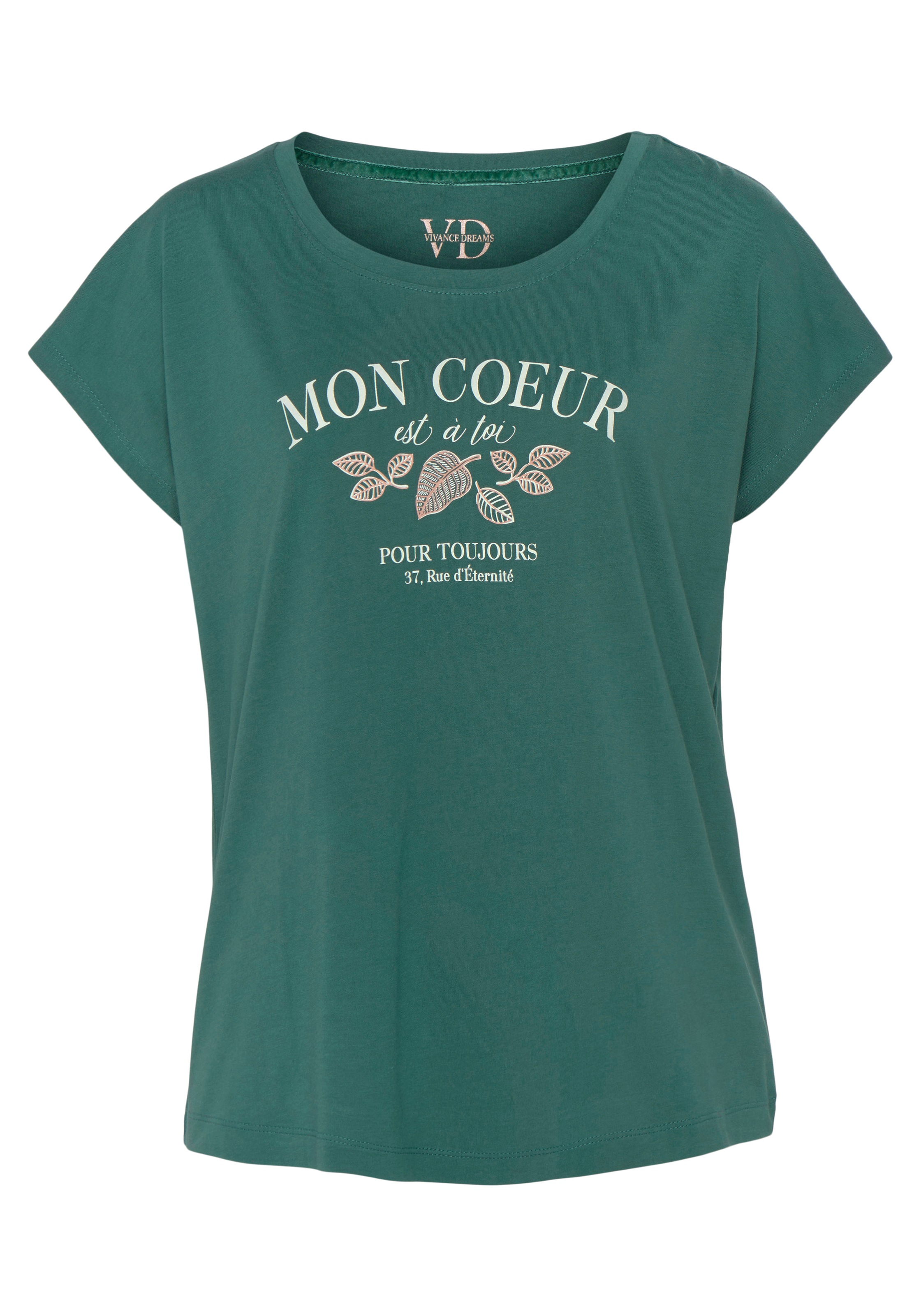 Vivance Dreams Pyjamaoberteil, mit herbstlichem Frontdruck