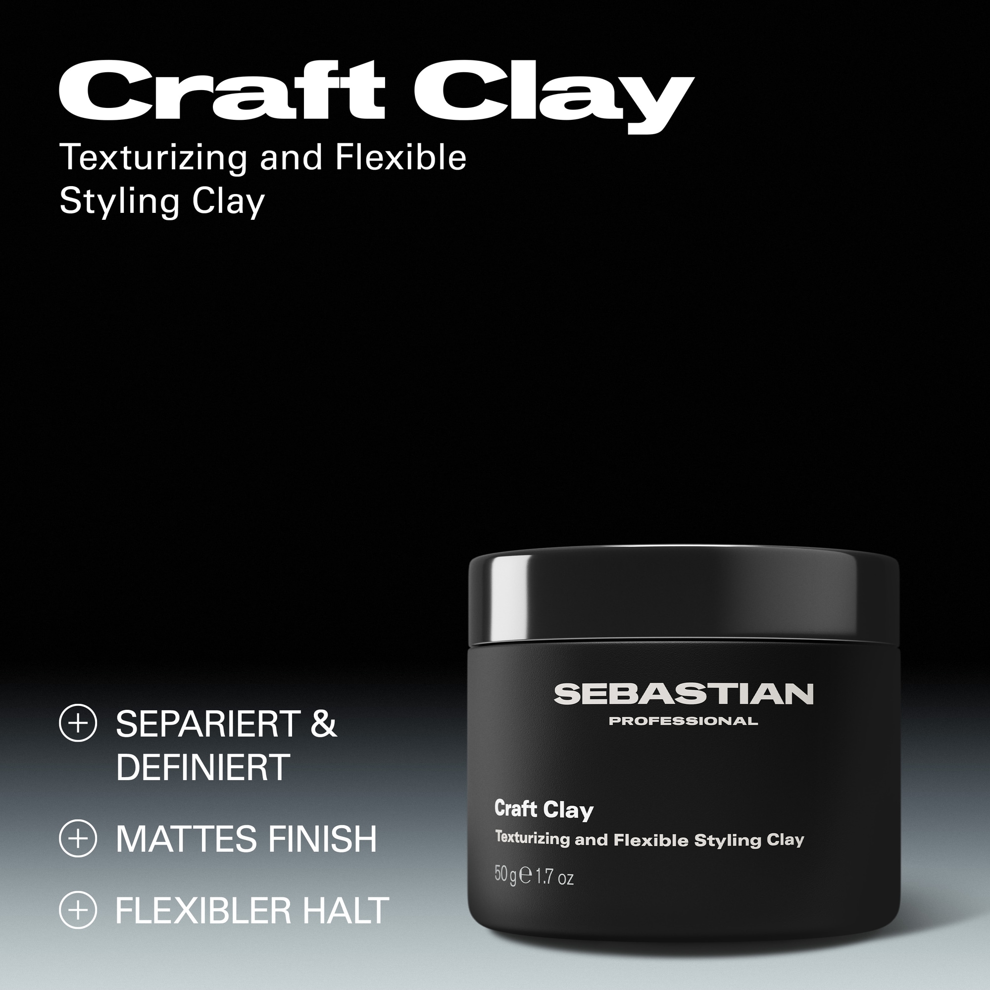 Sebastian Professional Haarcreme »Craft Clay« für texturierte Styles, mit Volumen, gegen Frizz, Gel-Textur