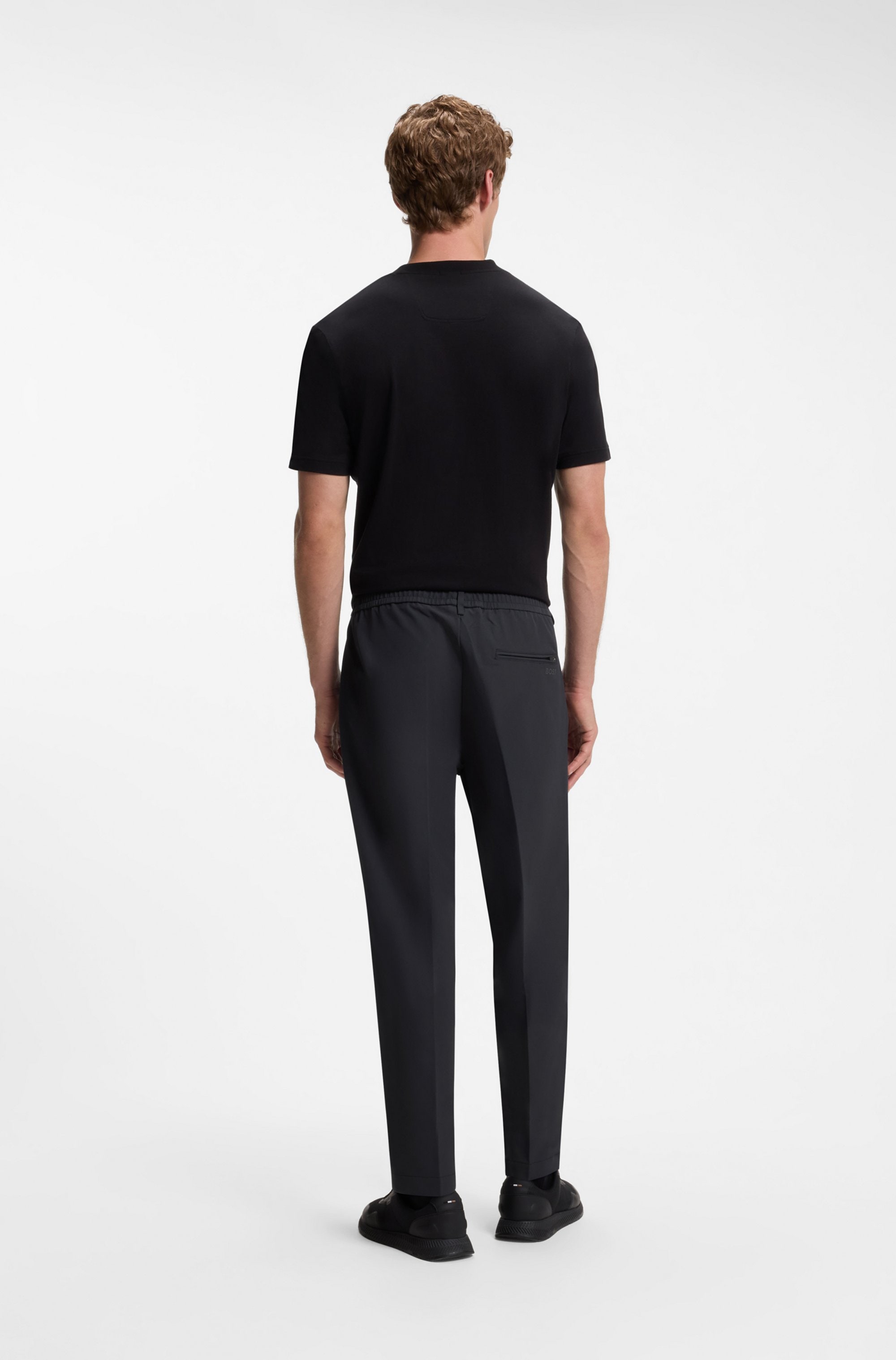 BOSS GREEN Webhose »T Convert-Pleat«  mit Zugbund und Markenlabel Bundfaltenhose Anzughose Stretchhose