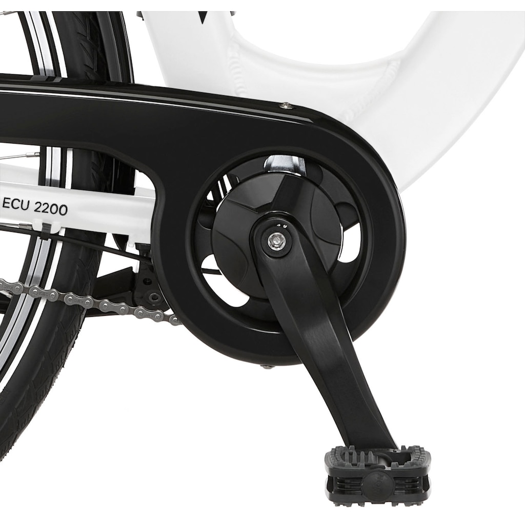 FISCHER Fahrrad E-Bike »CITA ECU 2200 418«, 7 Gang, Shimano, Nexus, Frontmotor 250 W, (mit Akku-Ladegerät-mit Beleuchtungsset-mit Fahrradschloss)