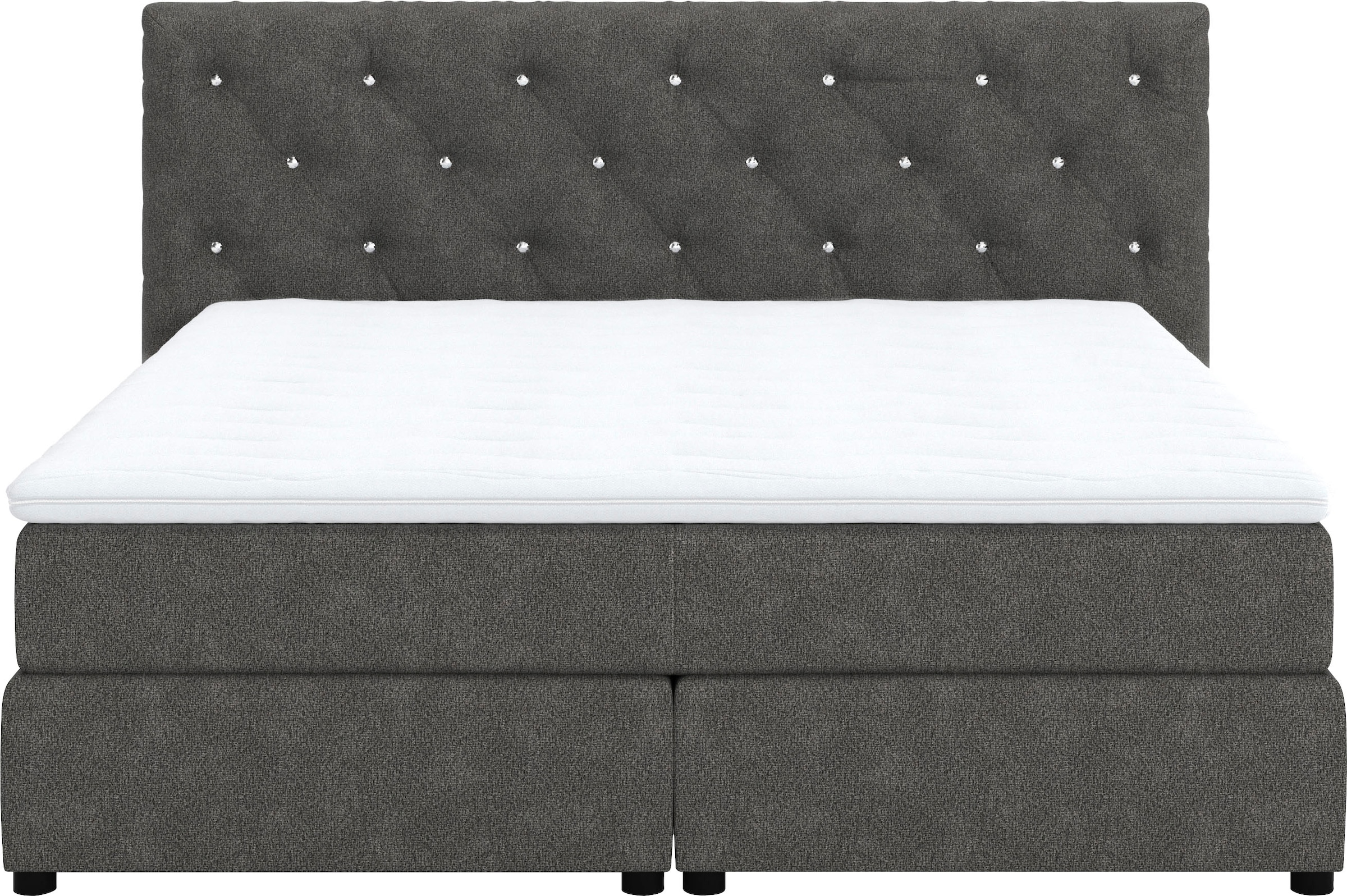 COTTA Boxspringbett »Castle«, mit Strasssteinen im Kopfteil, inkl. Topper