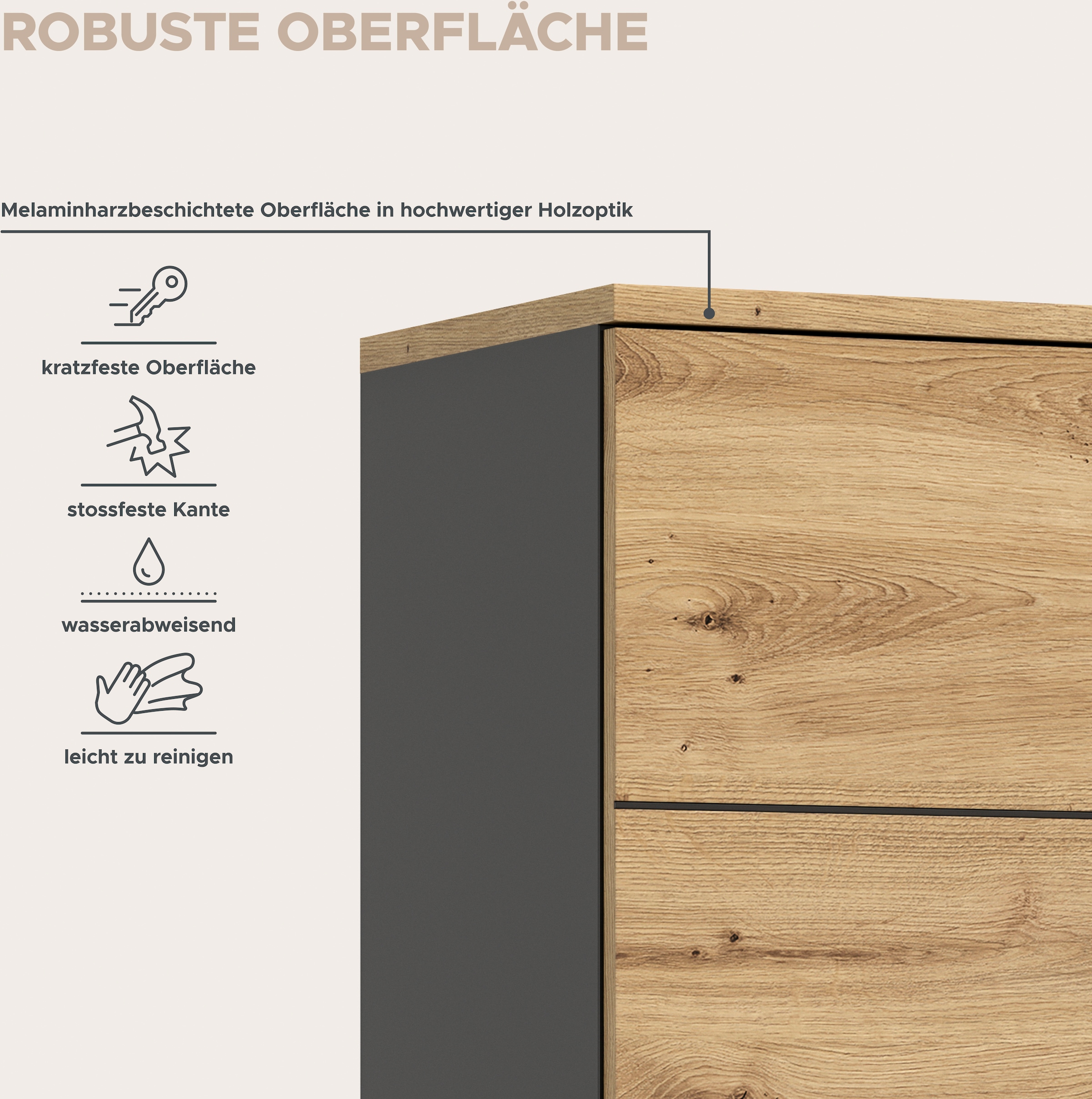 INOSIGN Garderobenschrank »REHAT, TOPSELLER!, Höhe 190cm, 2 Türen, 6 Fächer, 1 Kleiderstange«, Garderobe, Flurschrank, Dielenschrank, Kleiderschrank, Garderobenmöbel
