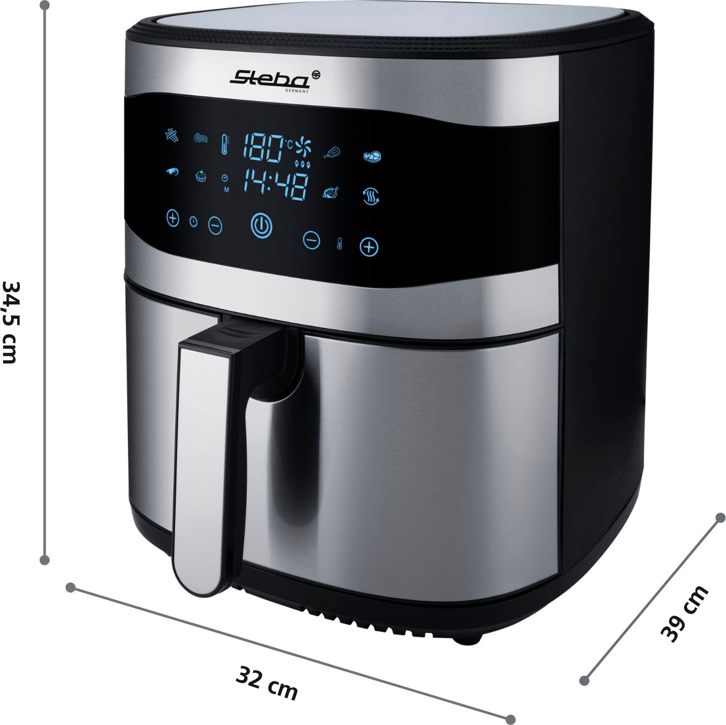 Steba Heißluftfritteuse »HF 8000 Family«, 1800 W, Fassungsvermögen 8 l