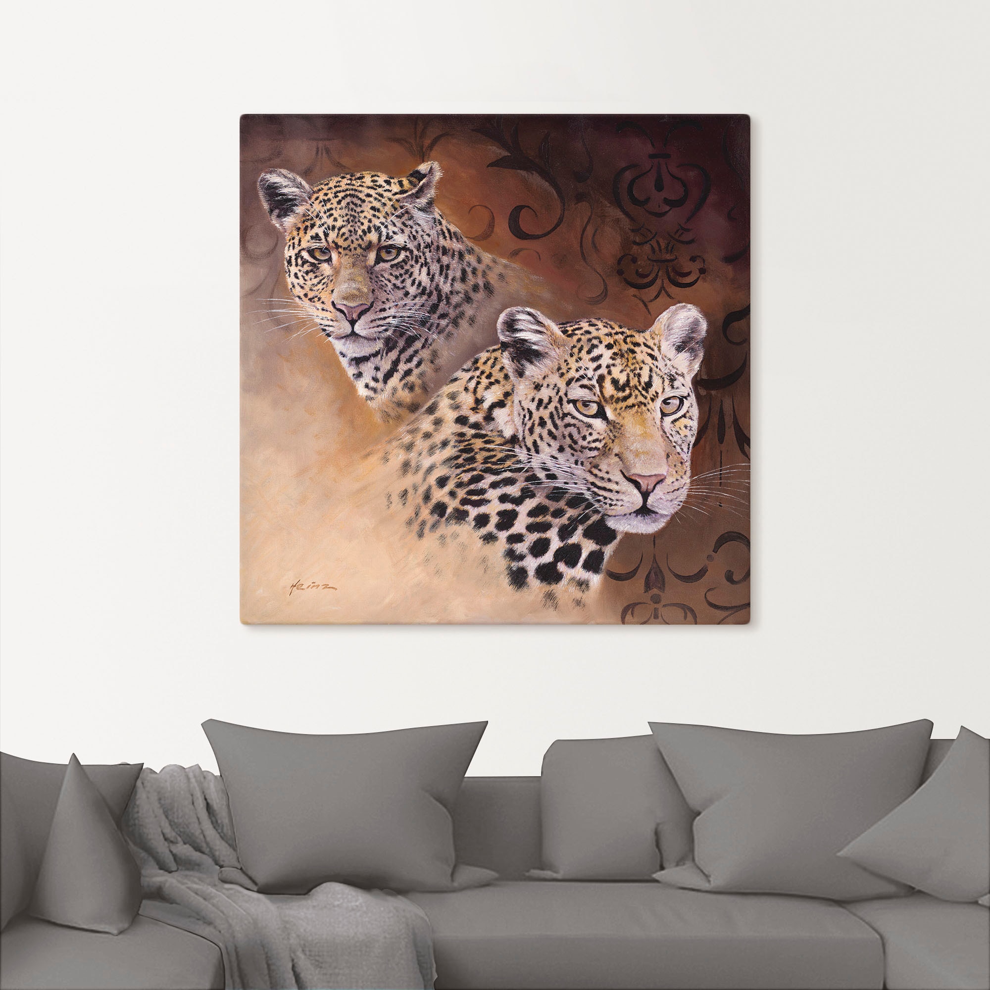 Artland Wandbild »Leoparden«, Wildtiere, (1 St.), als Alubild, Outdoorbild, günstig online kaufen